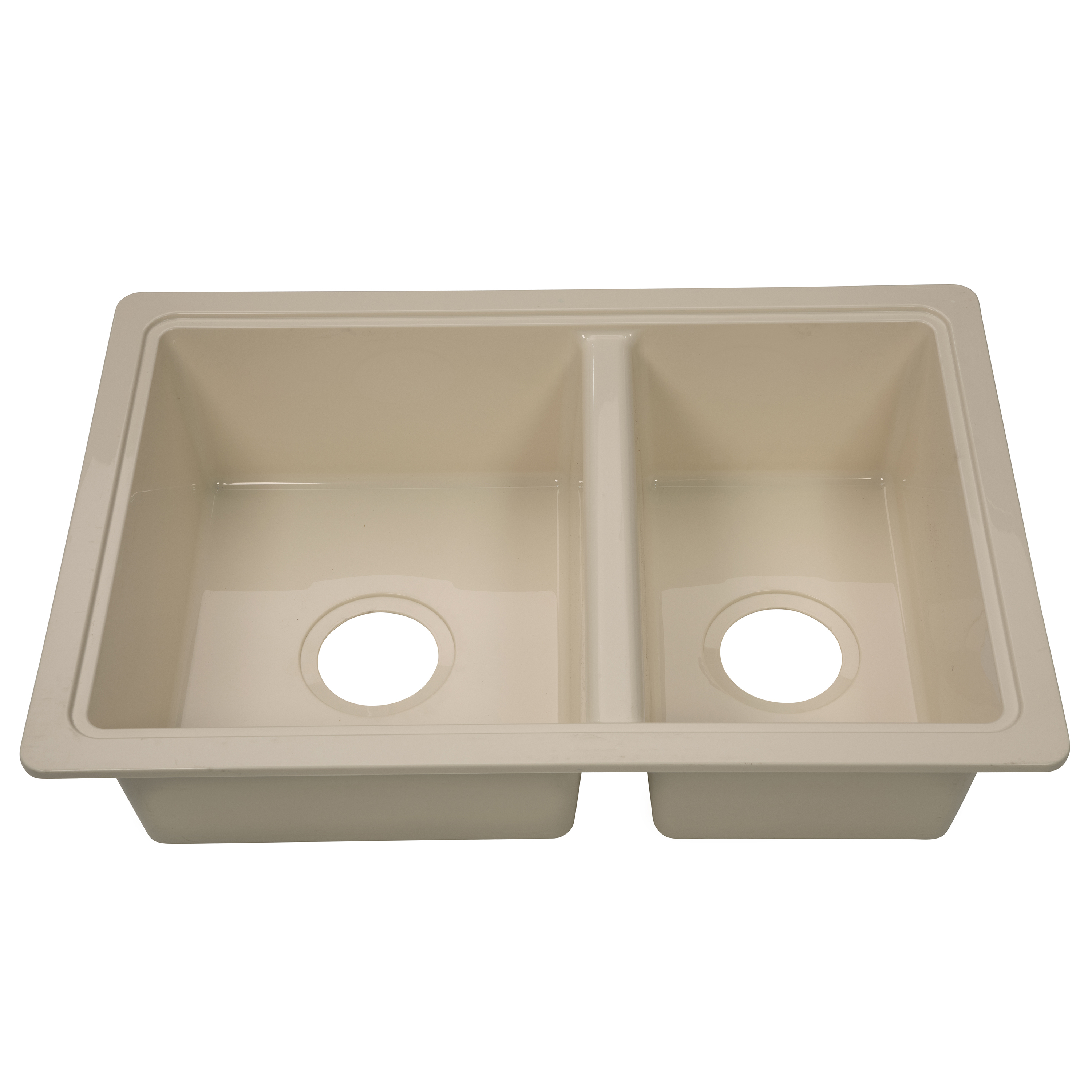 Lippert RV Double Kitchen Galley Sink - 25" x 17" x 6.6" Parchment ABS Plastic thumbnail 0