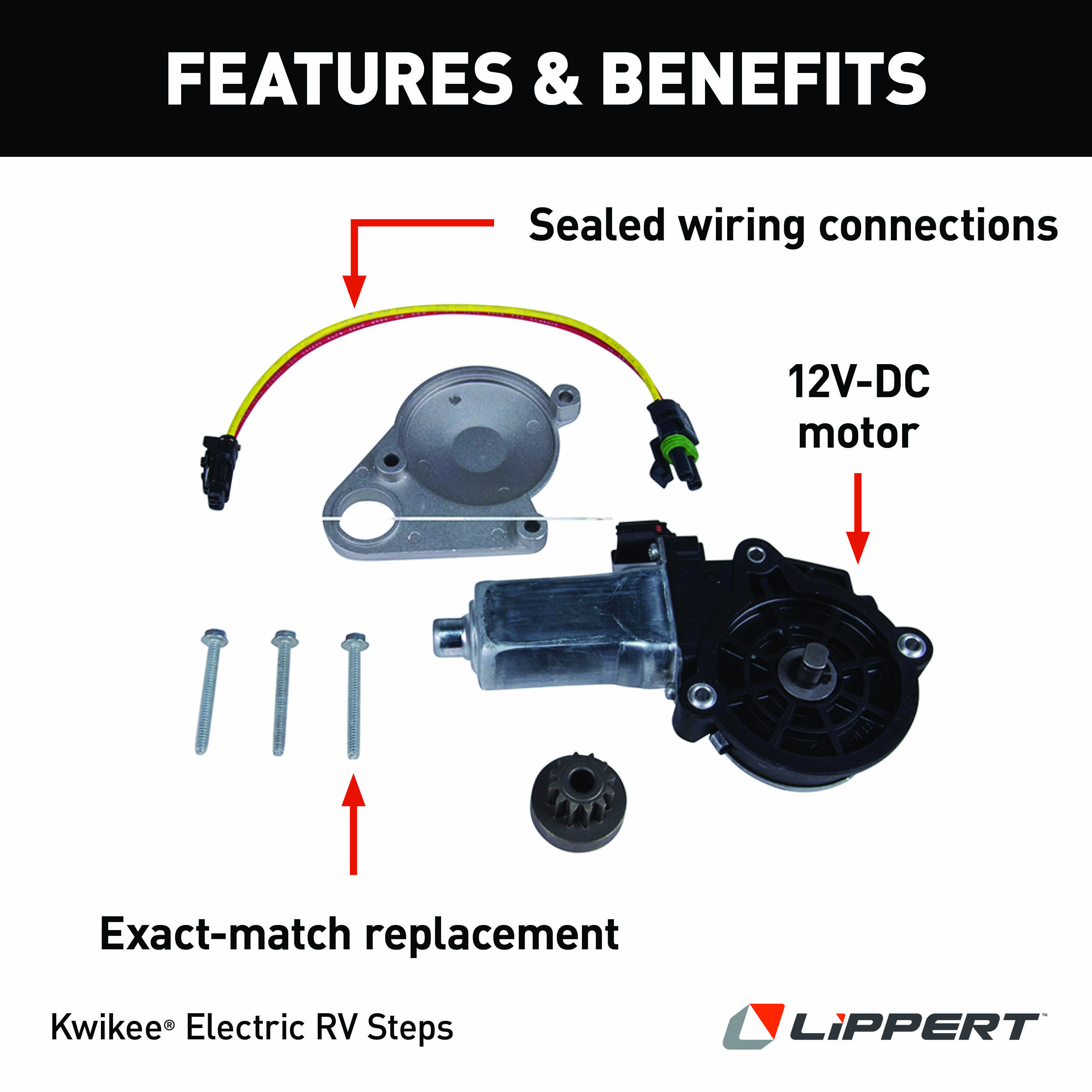 LIPPERT Kwikee Step Motor Replacement Kit For Pre-IMGL thumbnail 1