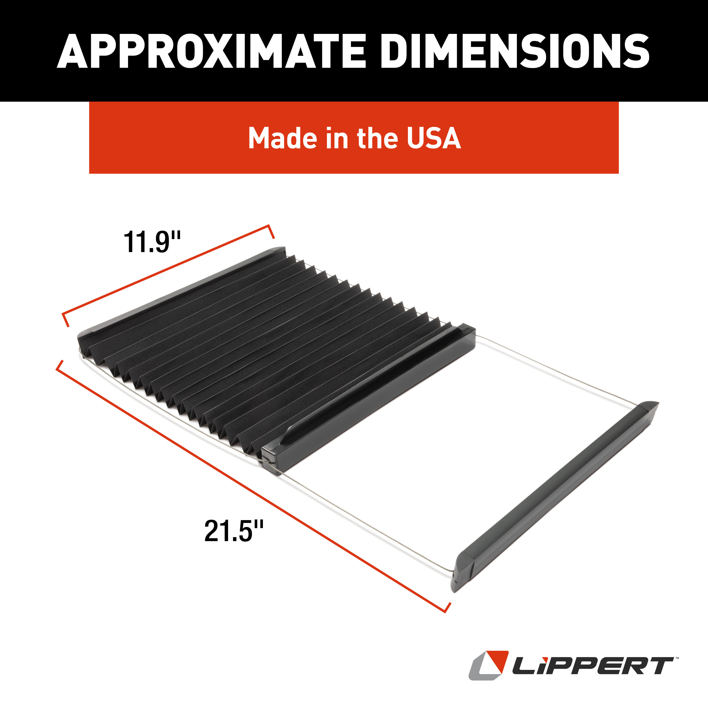 Lippert Thin Shade Ready RV Window Shade for Prepped Lippert Entry Doors #786037 thumbnail 2