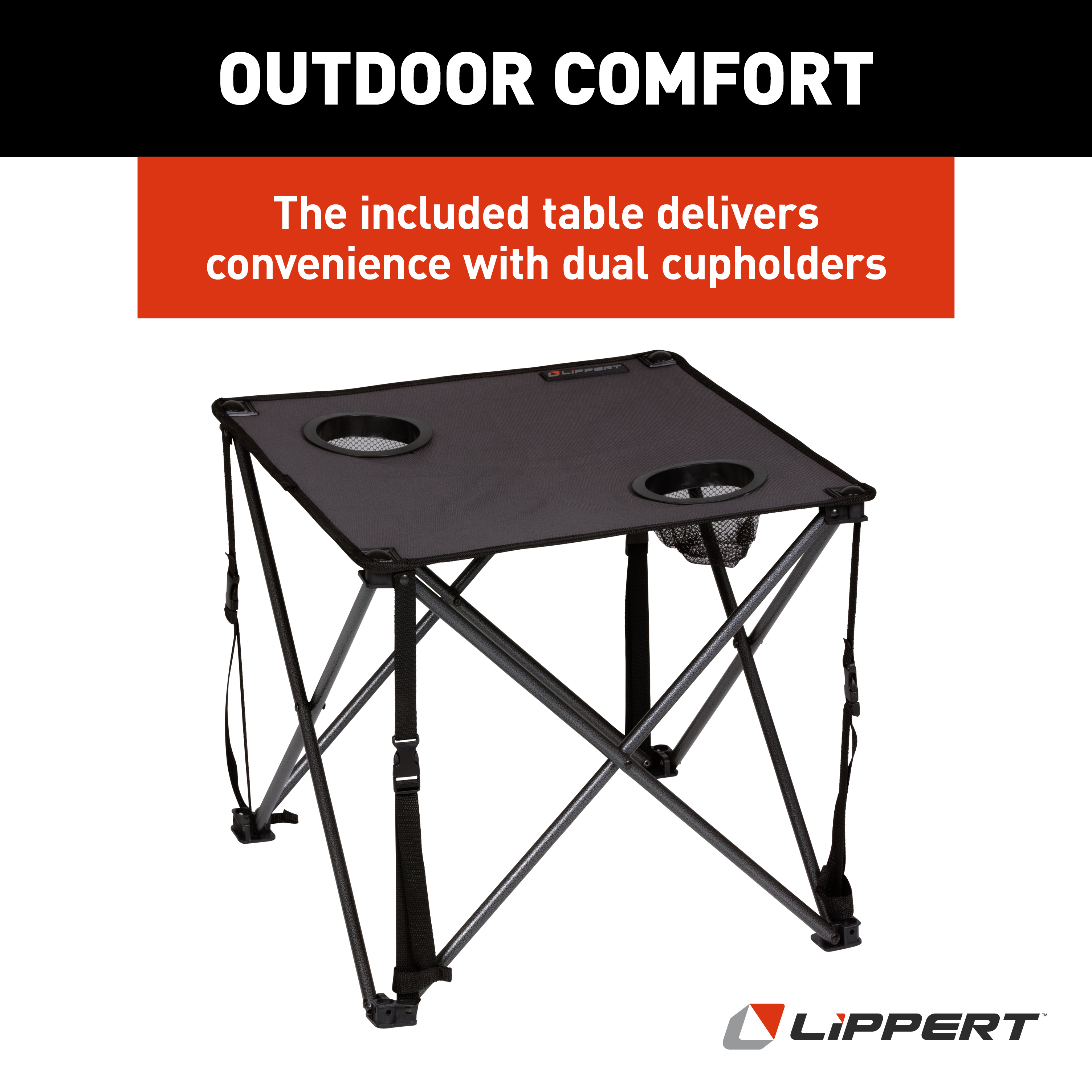 Lippert Baja Overlanding Chair & Table Set - Dark Grey / Sand #2022114831 thumbnail 4