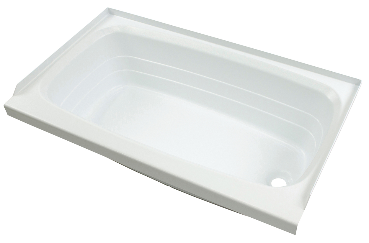 Lippert Bathtub with Right Drain - 24" x 46", White #W2446RHSPK thumbnail 0