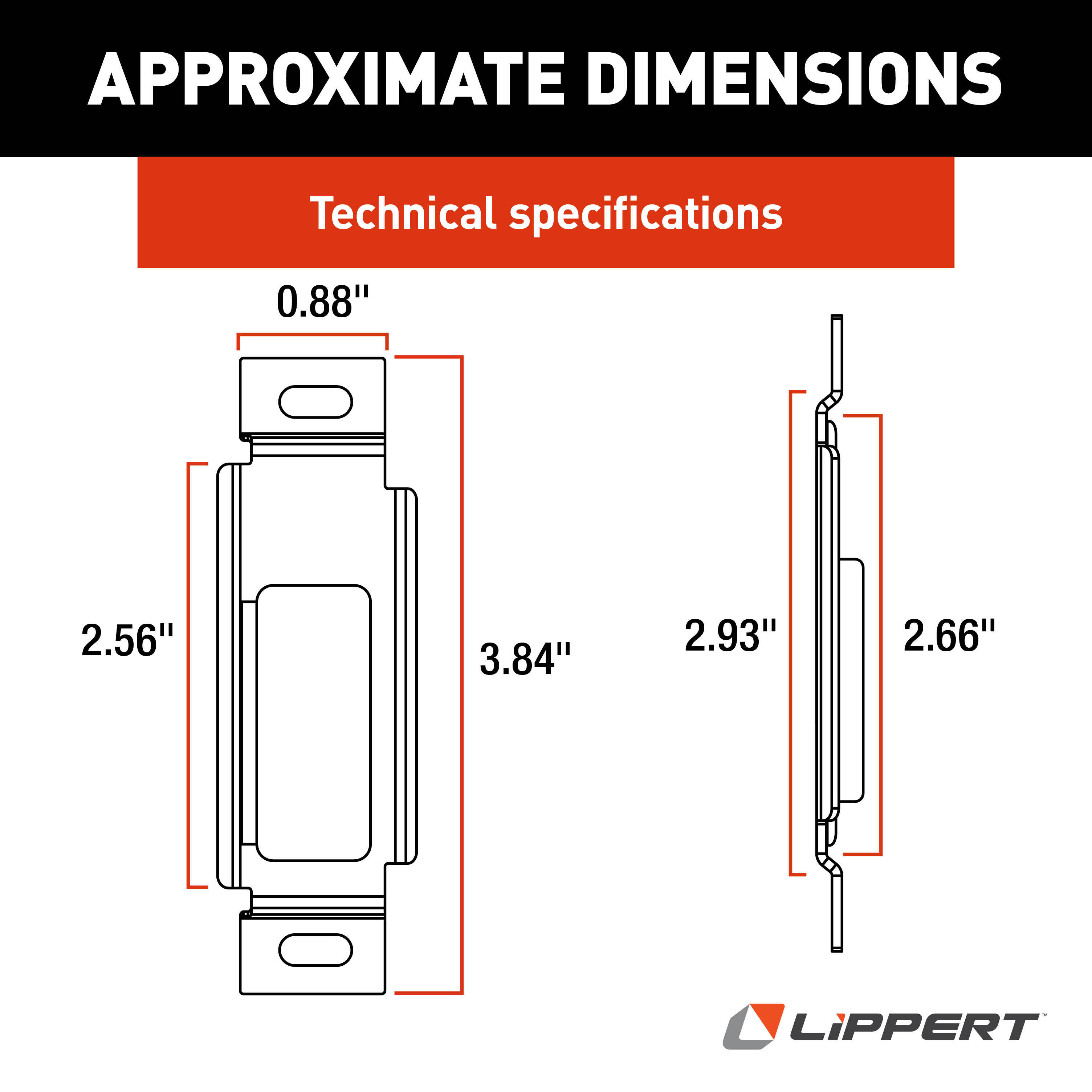 Lippert Standard RV Baggage Door Latch Strike #314301 thumbnail 1