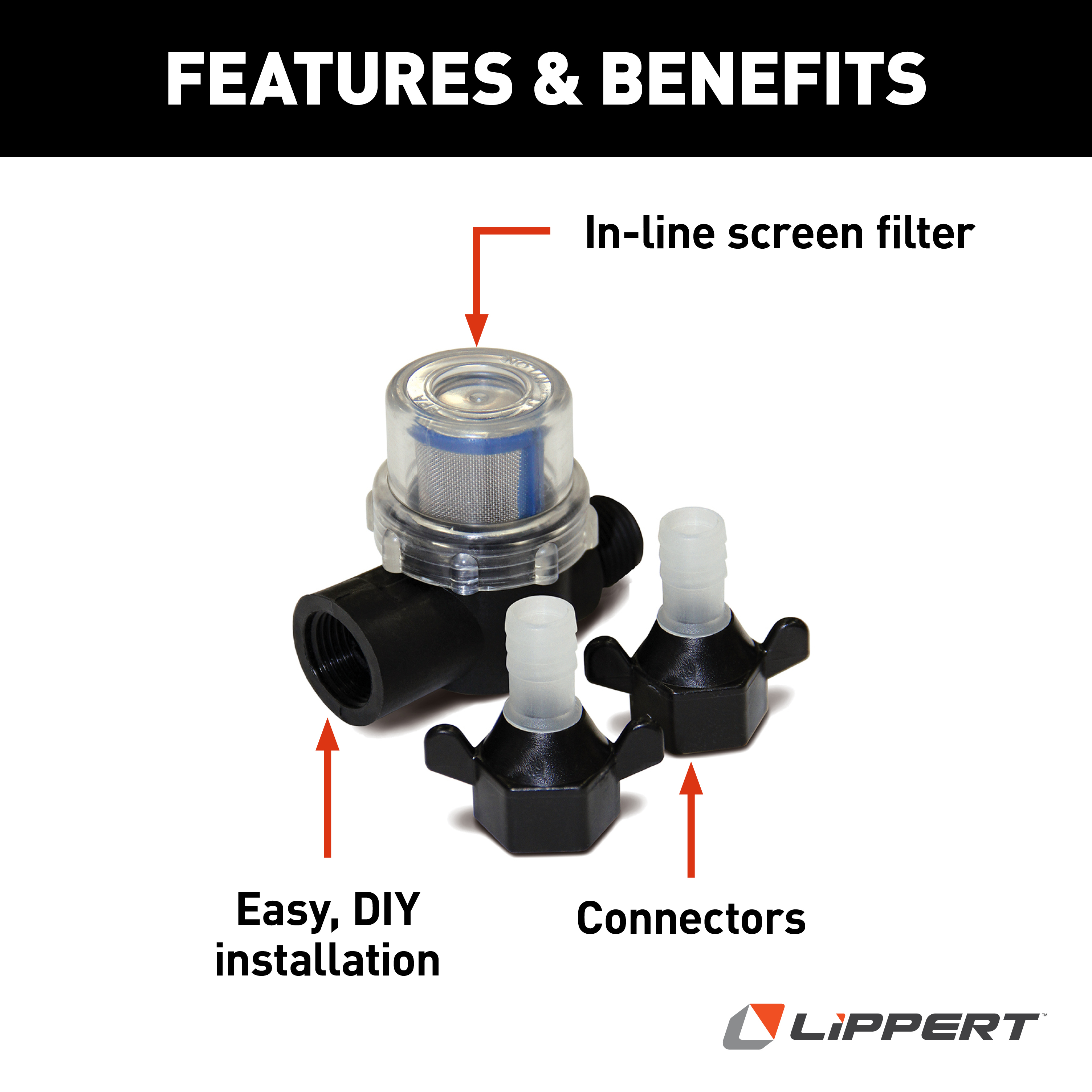 Lippert Flow Max Screen Filter & Connectors for RV Water Pump thumbnail 3