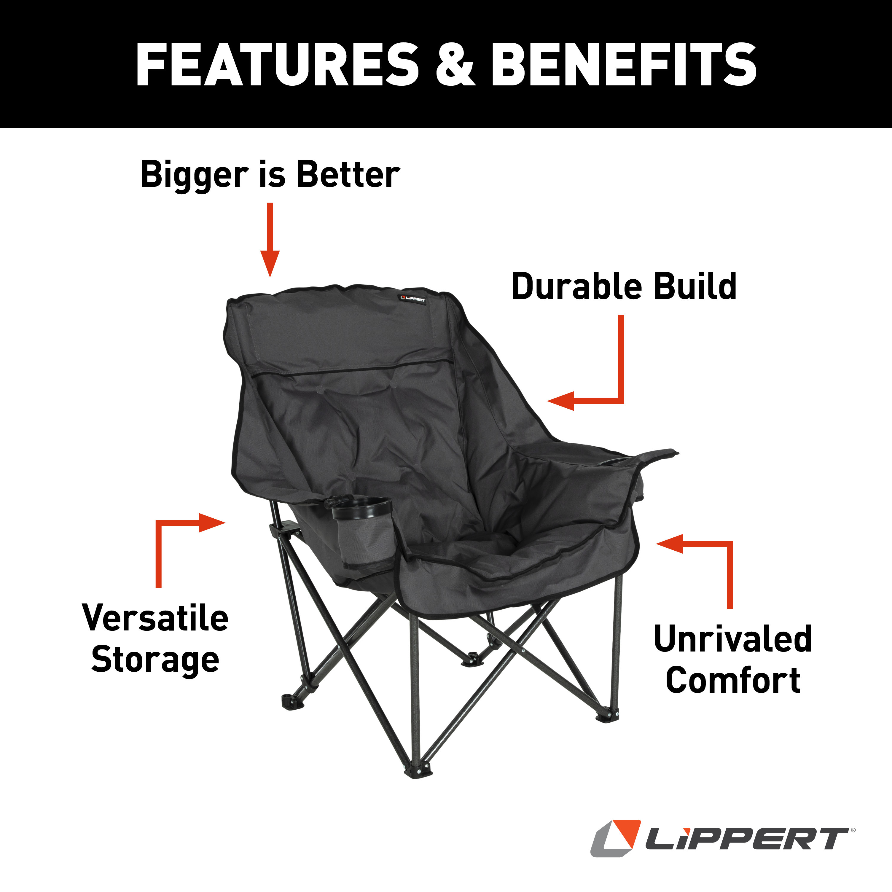 Lippert Big Bear Chair - Dark Grey #2021128654 thumbnail 2