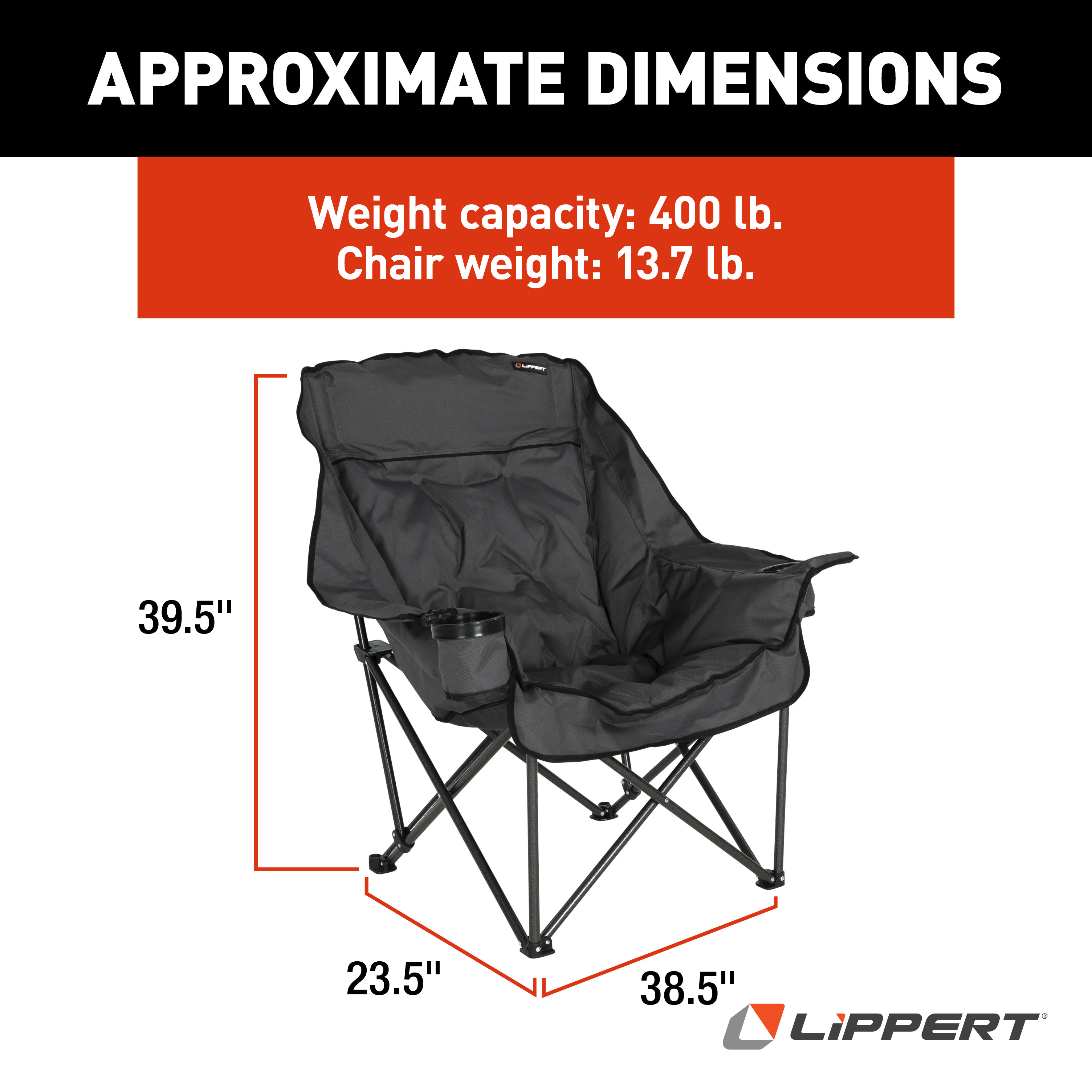 Lippert Big Bear Chair - Dark Grey #2021128654 thumbnail 1