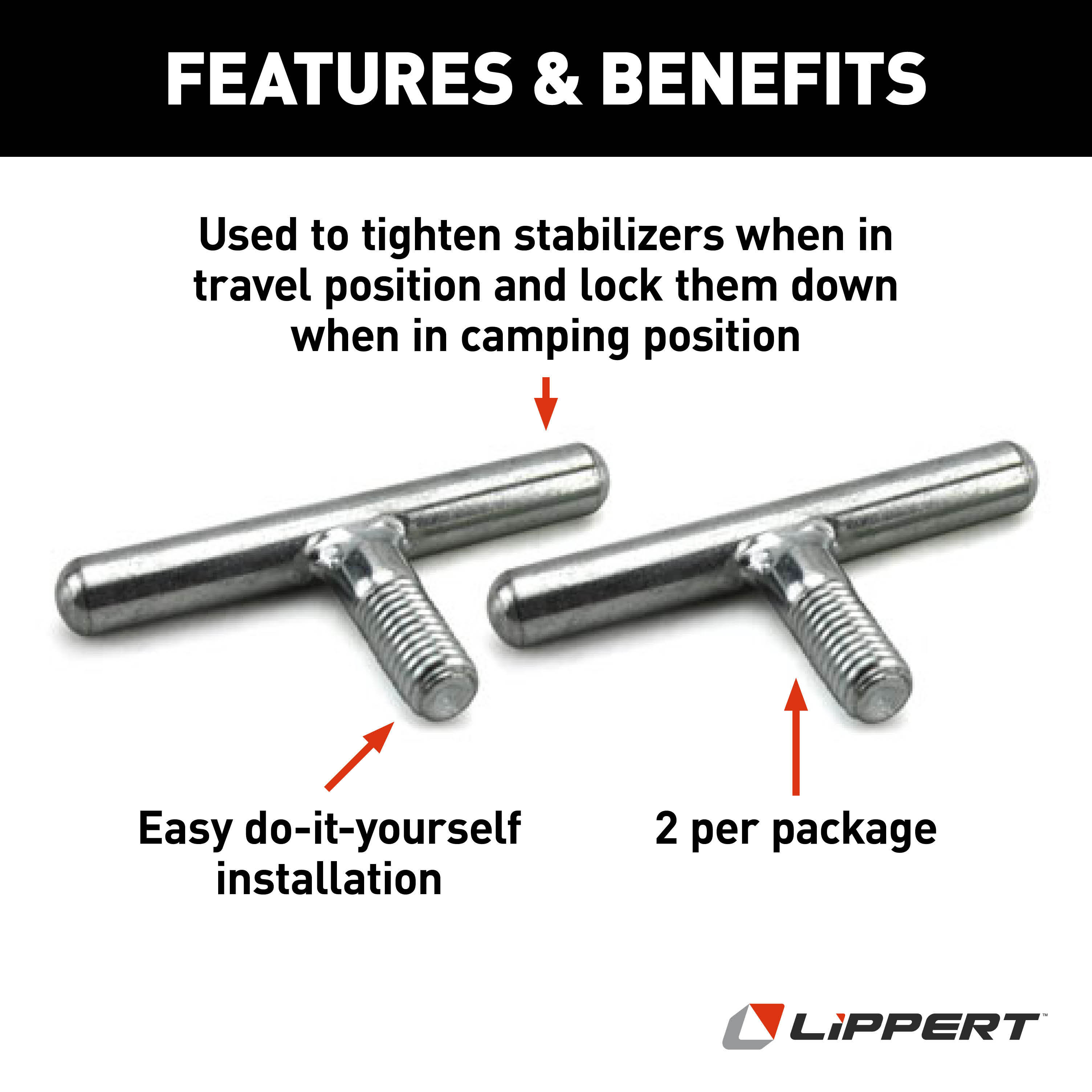 LIPPERT JT's Strong Arm RV Jack Stabilizer T-Bolts #314594 thumbnail 1