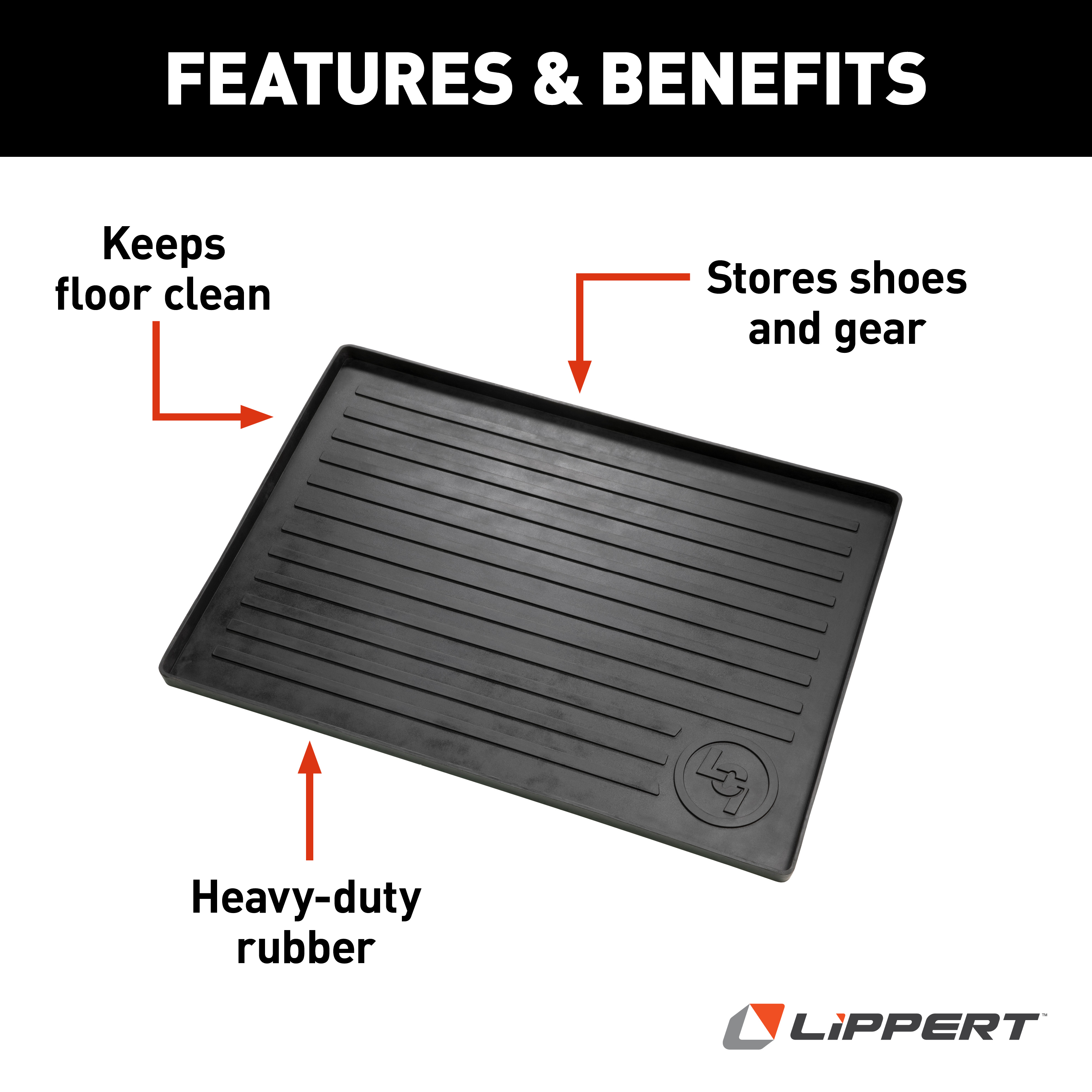 Lippert Solid Step All-Weather Floor Tray #801380 thumbnail 1