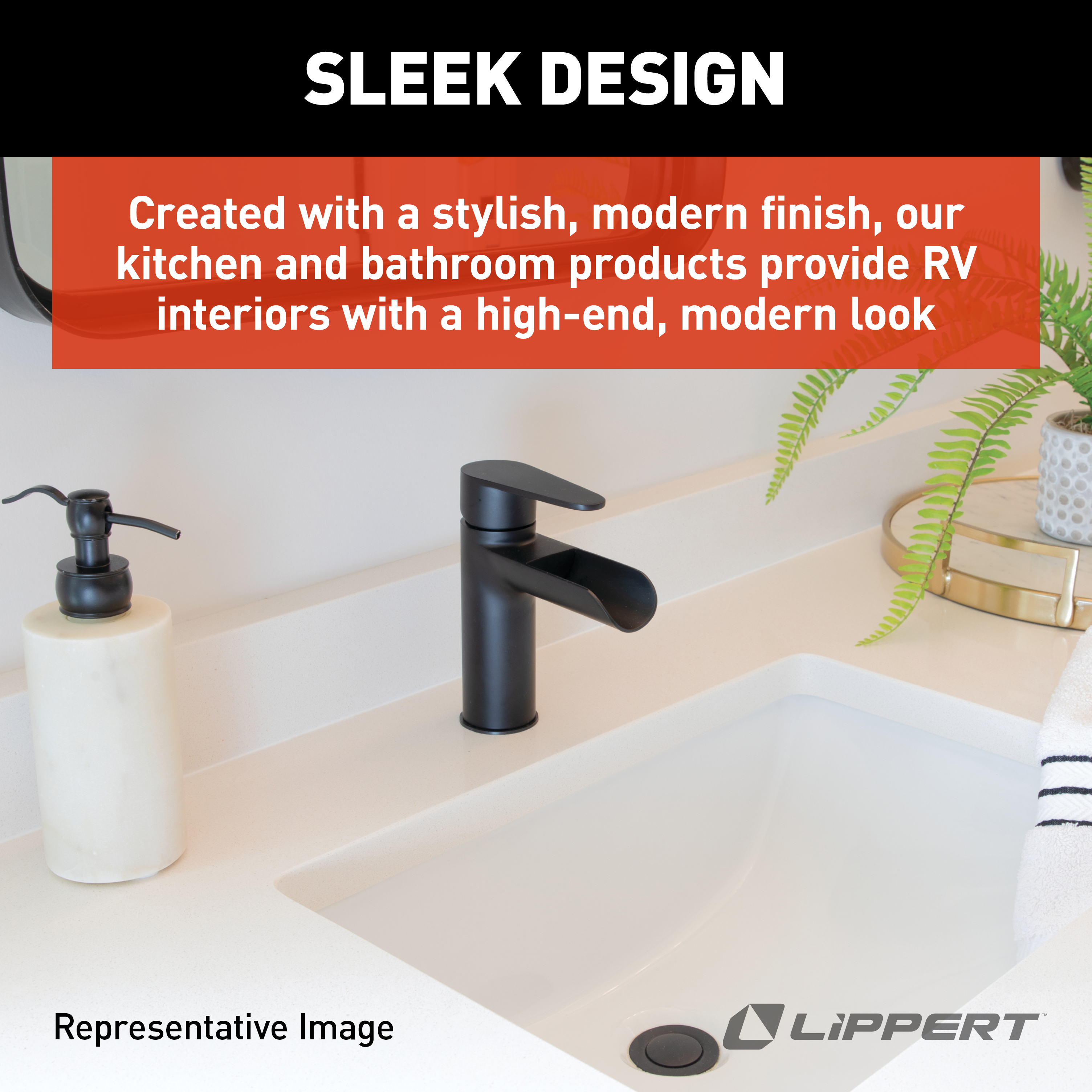 Lippert Flow Max Waterfall Bathroom Faucet - Stainless Steel thumbnail 2
