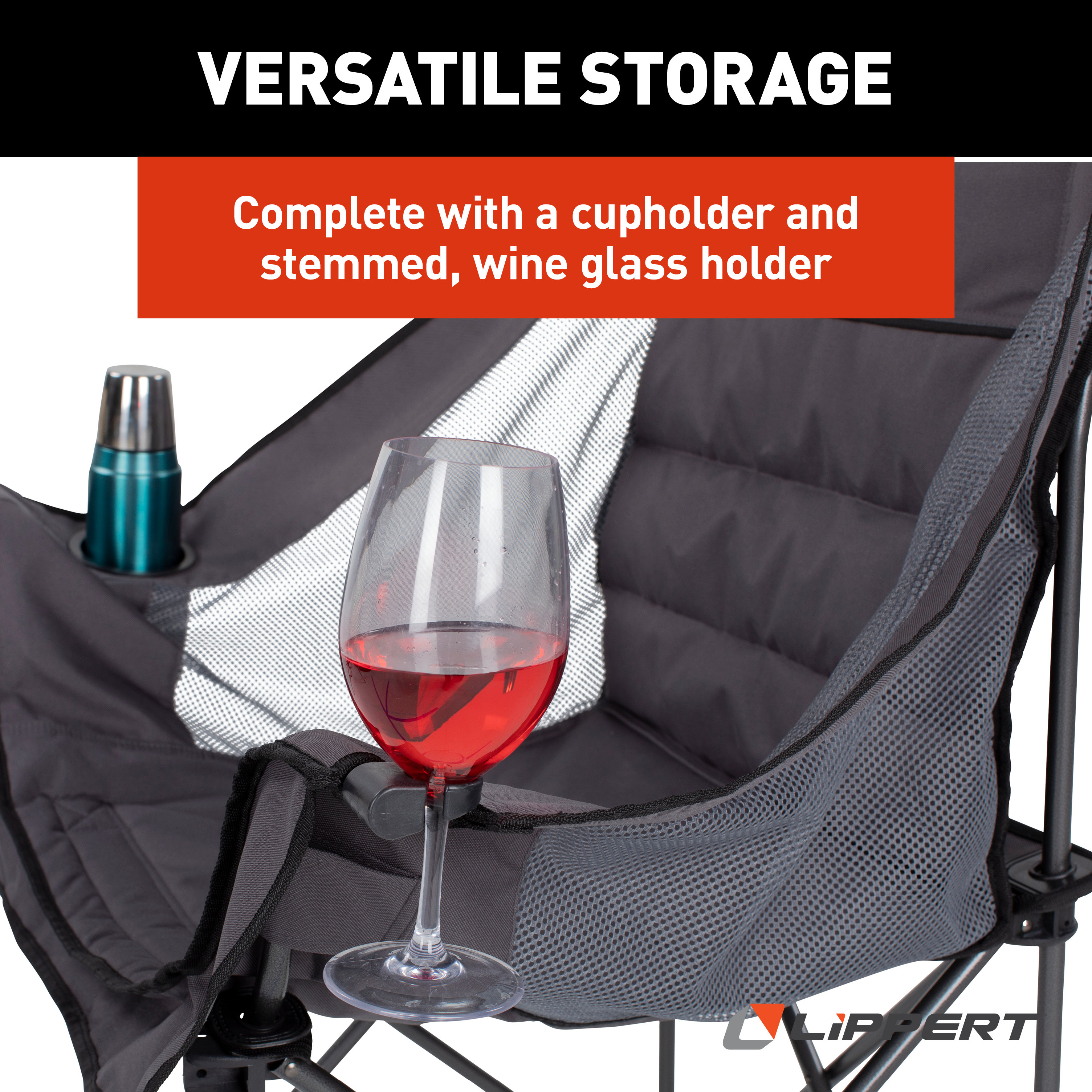 Lippert Campfire Folding Chair - Dark Grey thumbnail 4