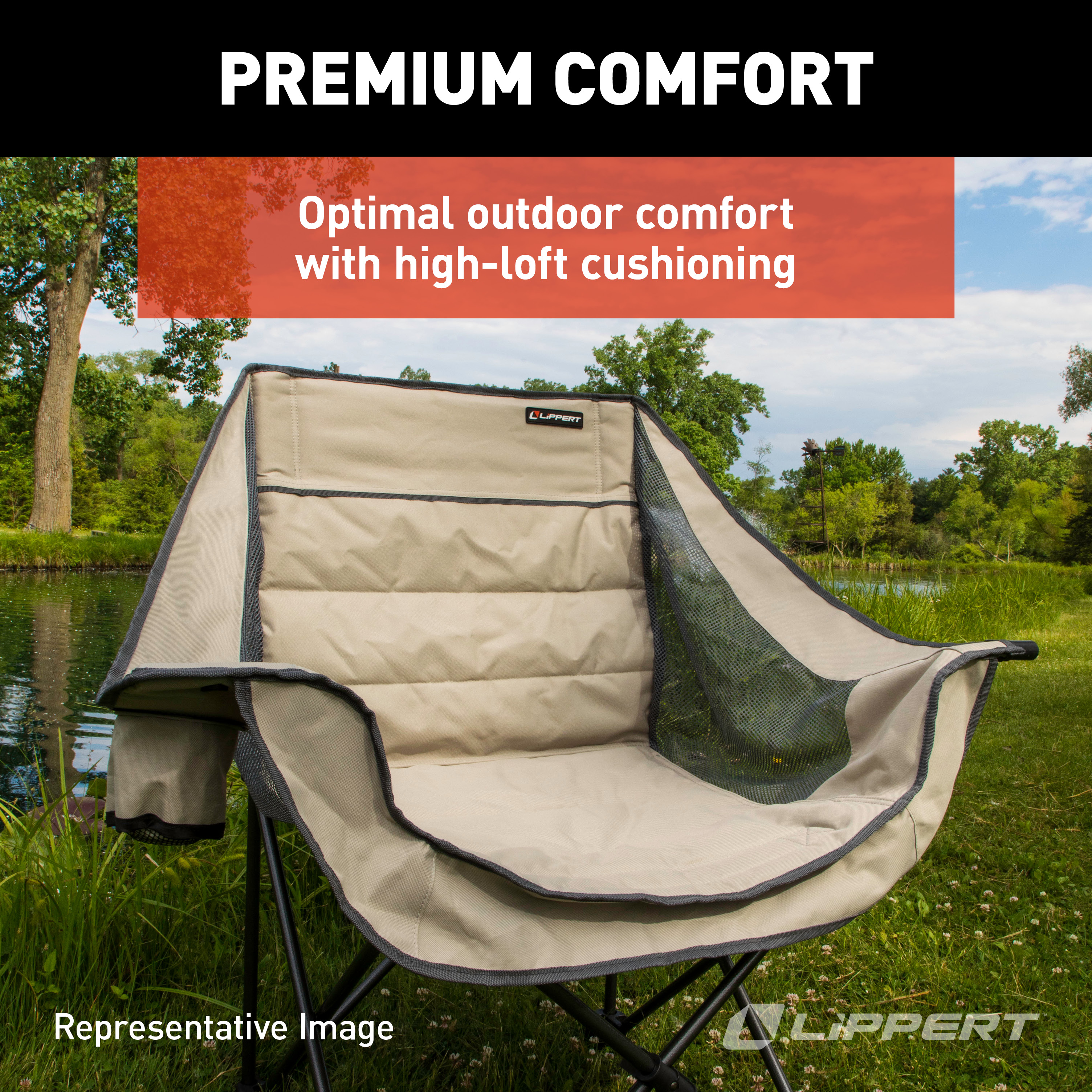 Lippert Campfire Folding Chair - Dark Grey thumbnail 3