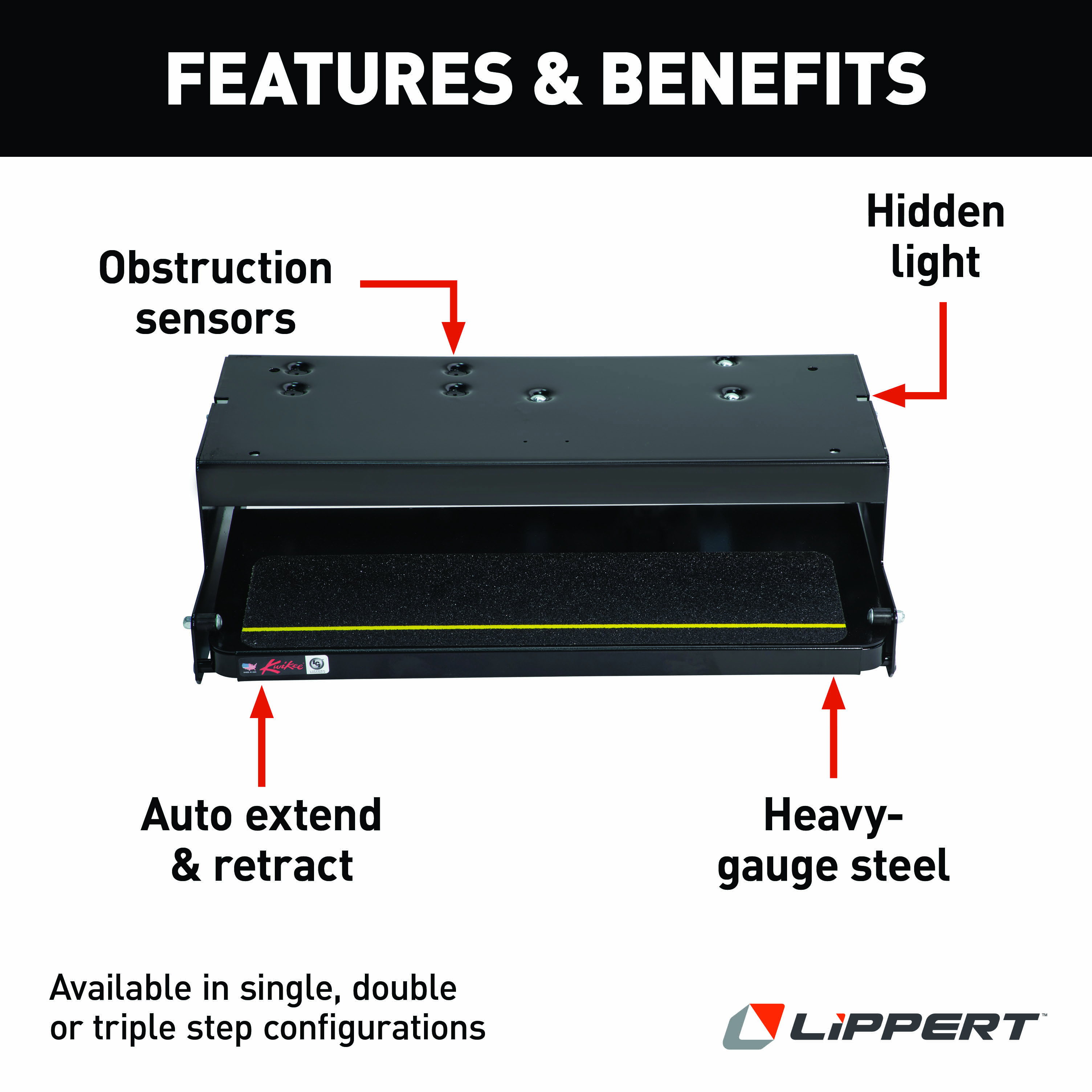 LIPPERT 26 Series Step Assembly with Logic Control Unit and Power Switch Kit thumbnail 3