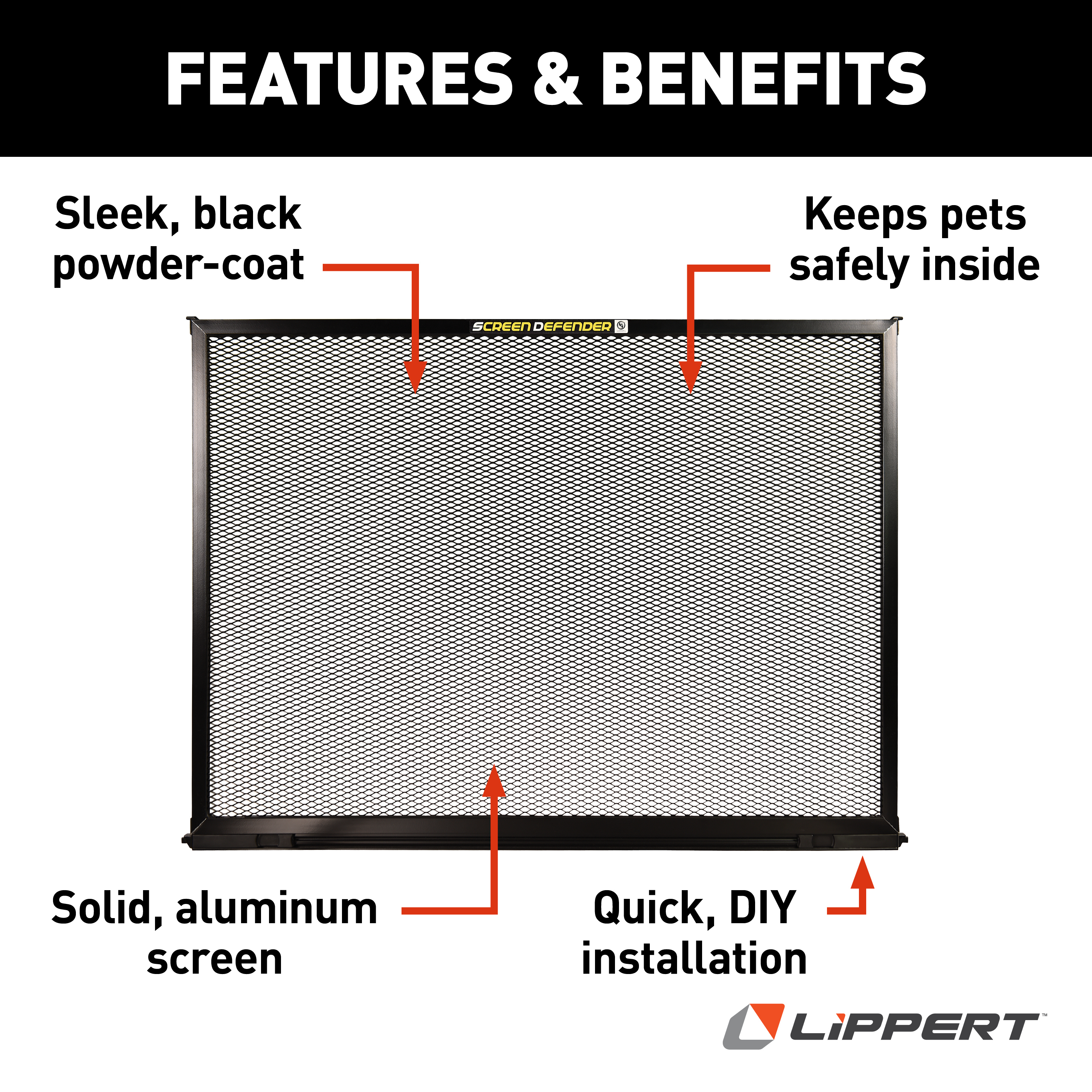 Lippert Screen Defender RV Entry Door Screen Protector - 26" Kit thumbnail 3