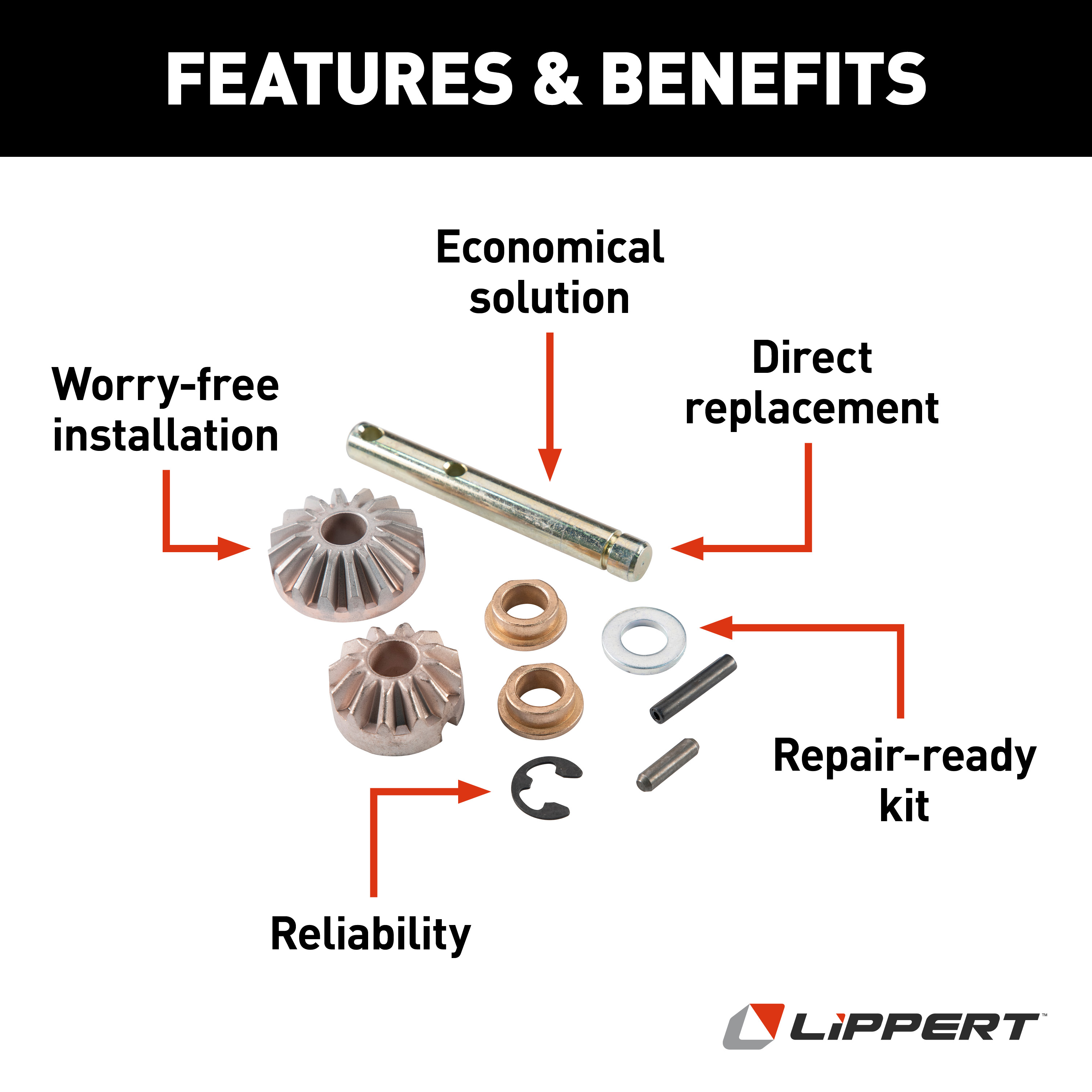 Lippert Follow Power Landing Gear Leg Repair Kit #146060 thumbnail 2