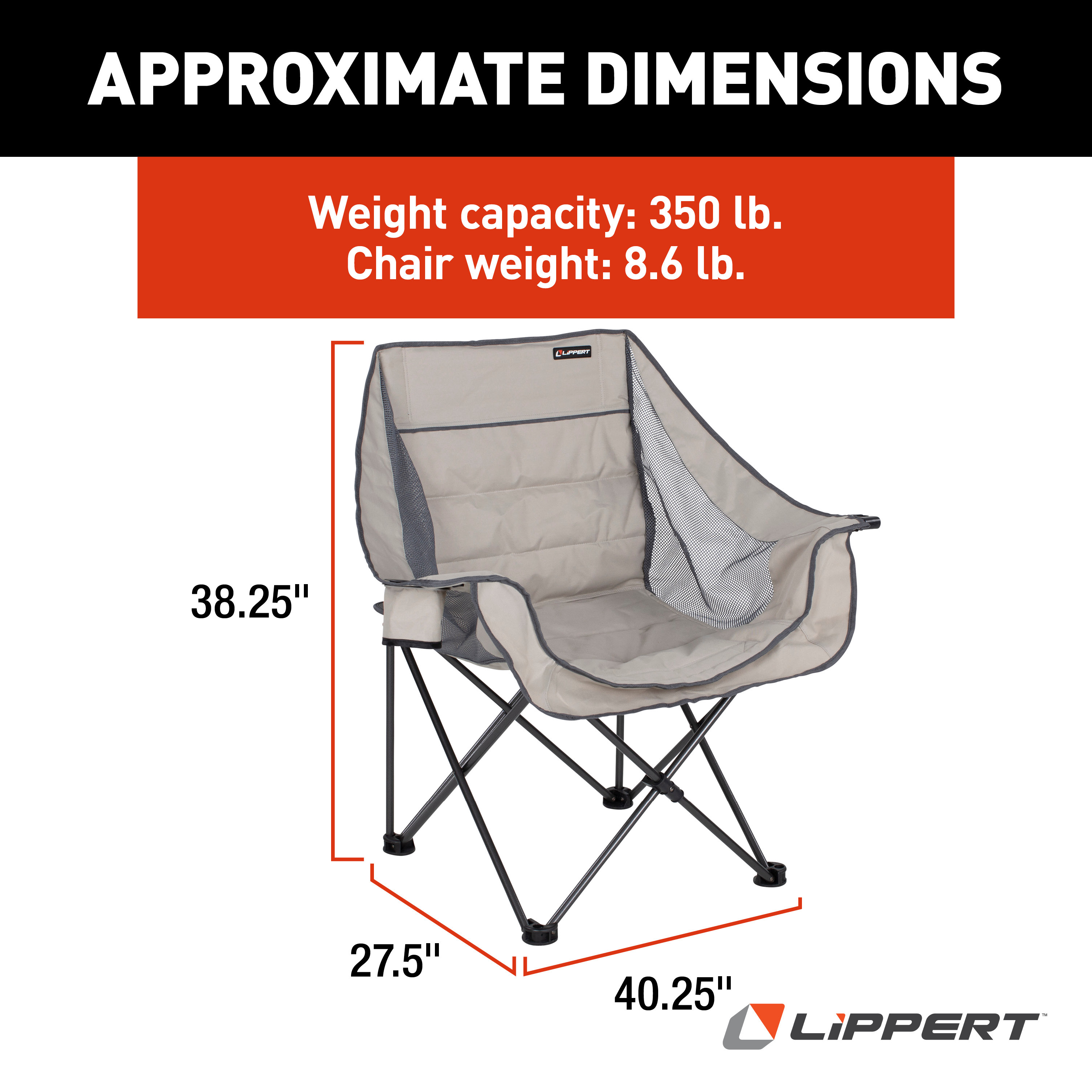 Lippert Campfire Folding Chair - Sand thumbnail 1