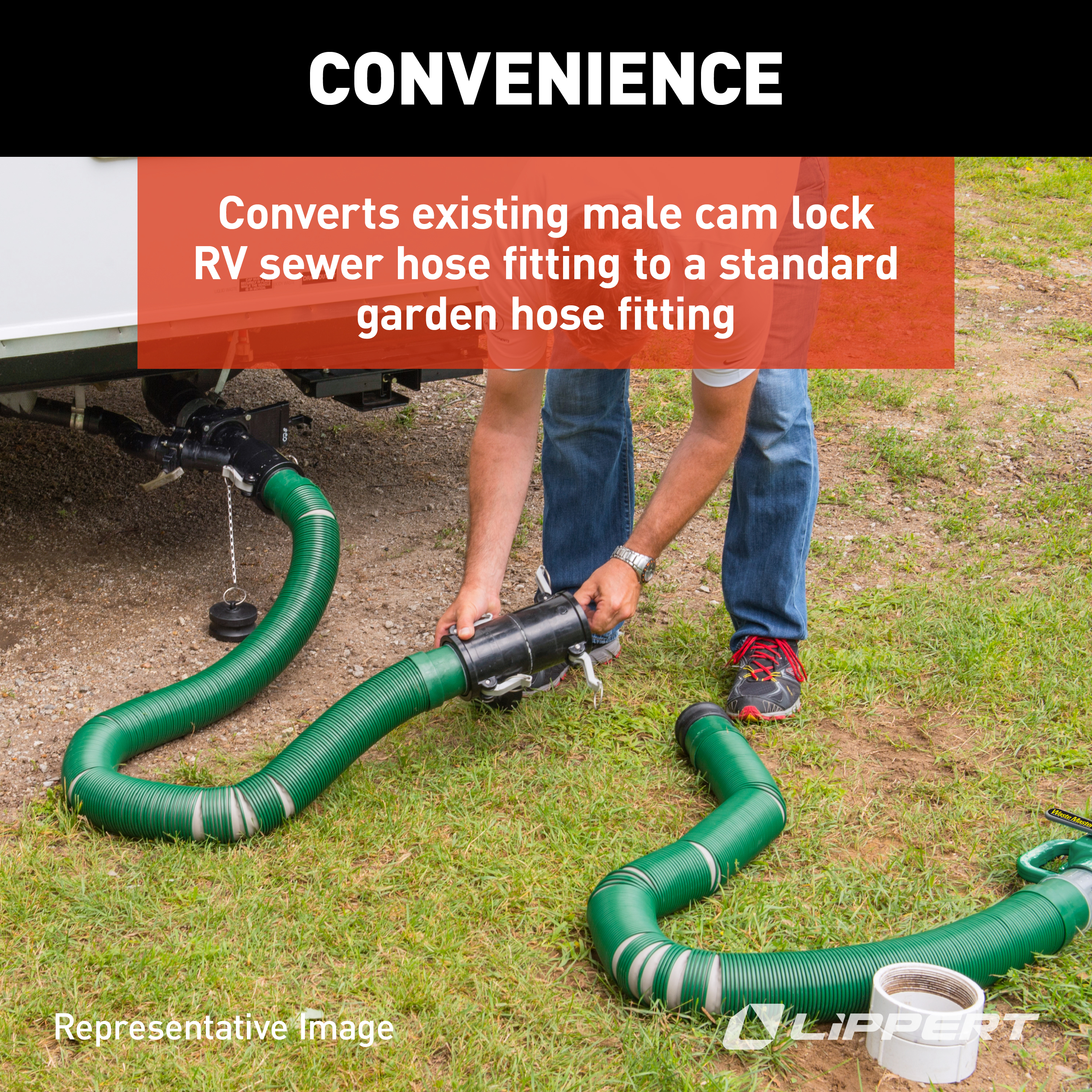 Lippert Waste Master Male Cam Lock Garden Hose Adapter #360788 thumbnail 6