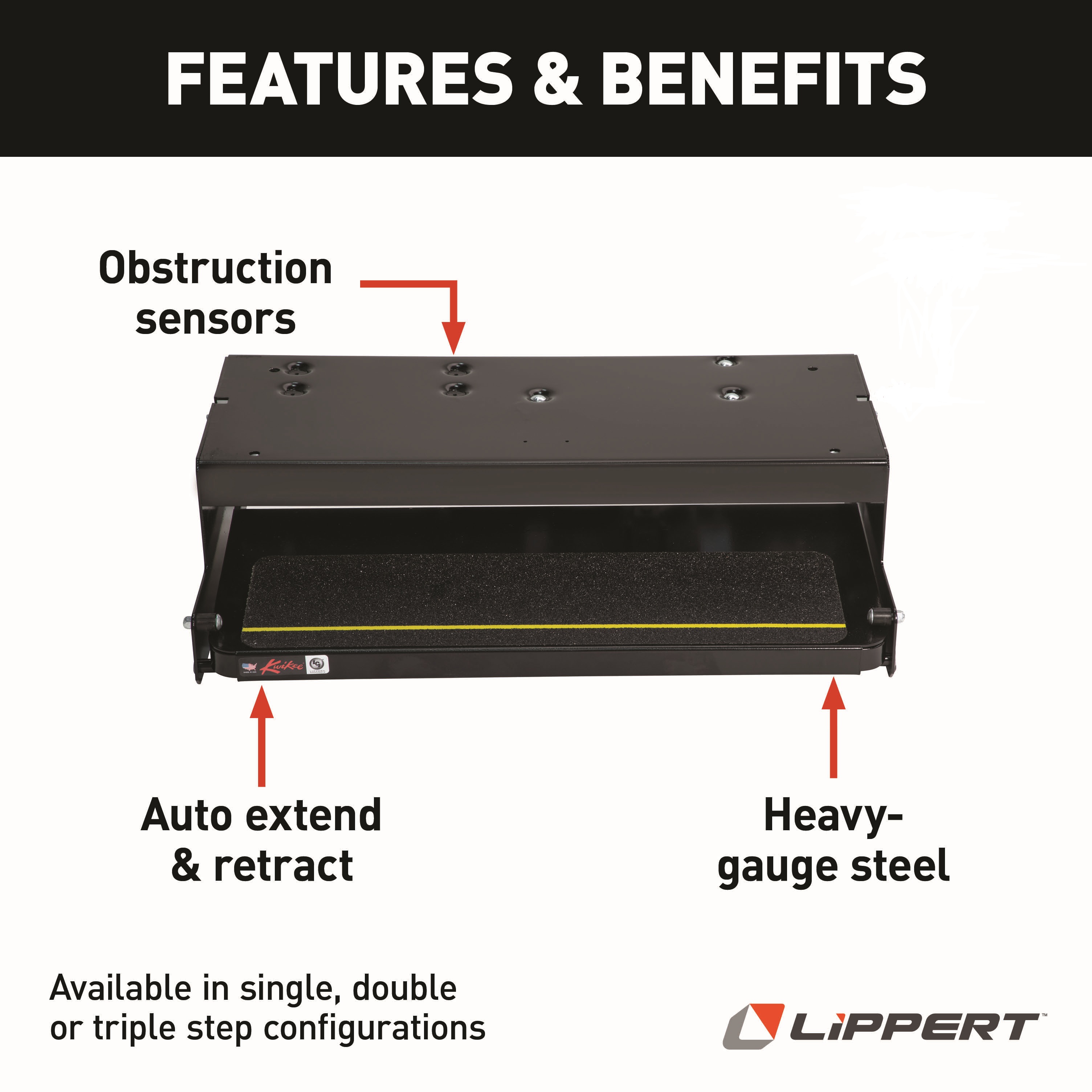 LIPPERT 26 Series Step Assembly with Standard Drive Operation and Power Switch Kit thumbnail 1