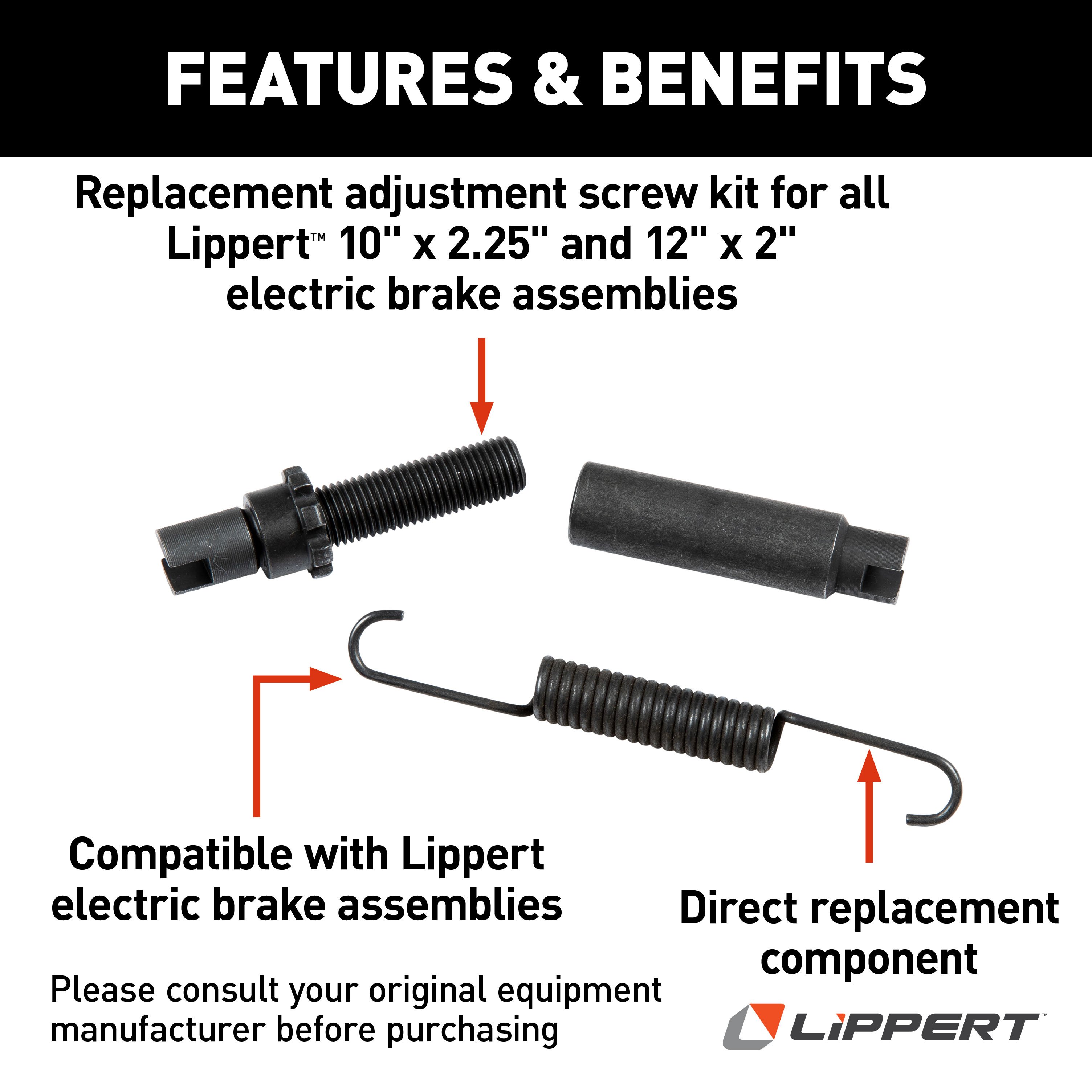 Lippert Adjustment Screw Kit - Electric Brakes 136453 thumbnail 3