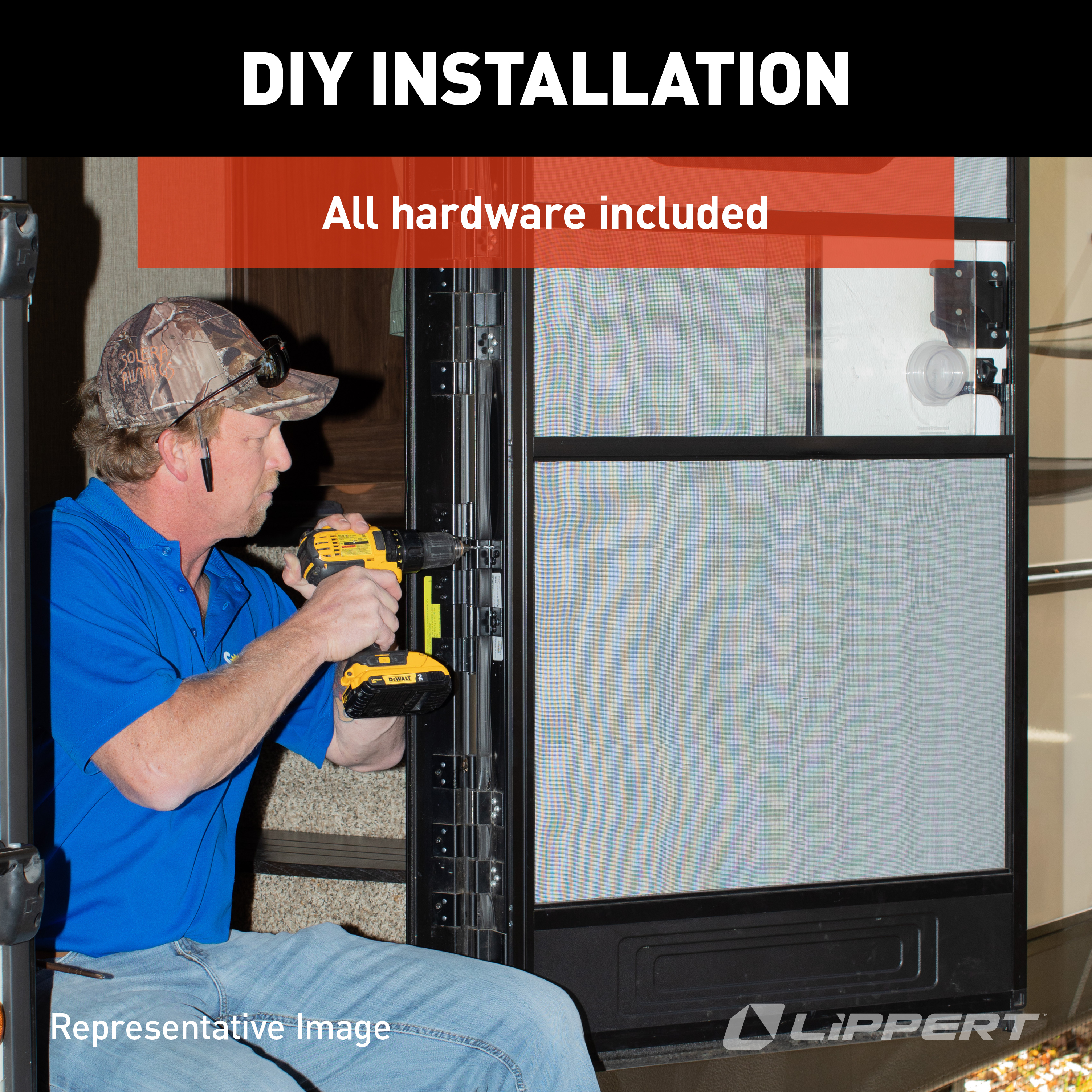 Lippert Friction Hinge Kit for RV Entry Doors - Black thumbnail 2