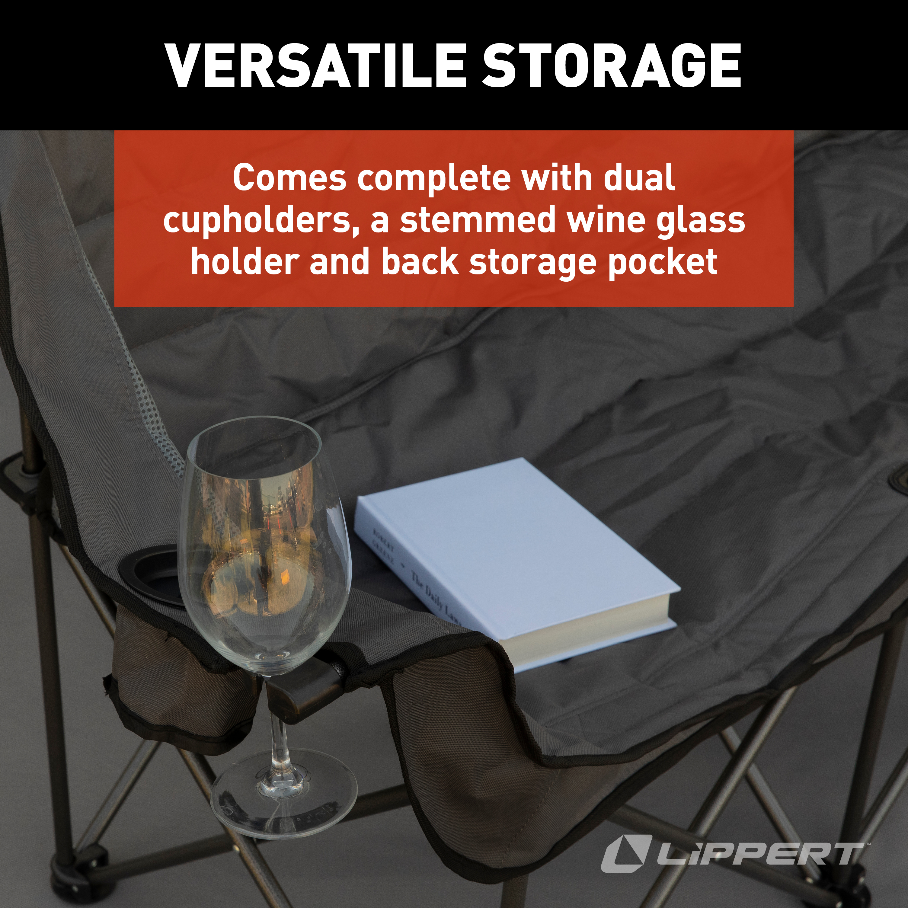 Lippert Campfire Folding Couch - Dark Grey thumbnail 4