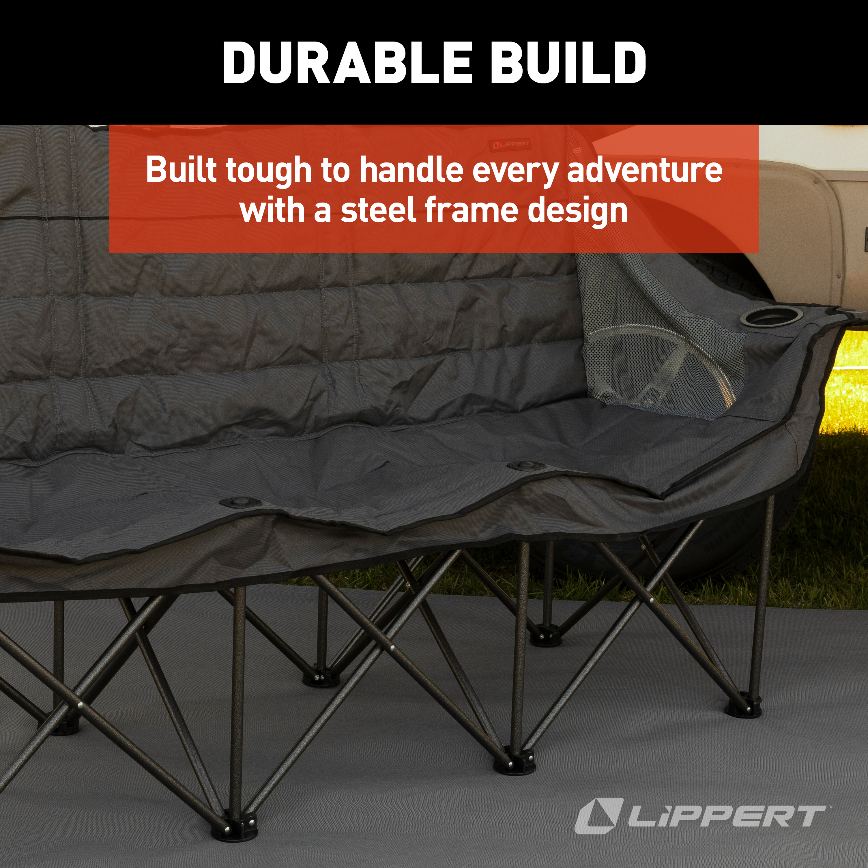 Lippert Campfire Folding Couch - Dark Grey thumbnail 5
