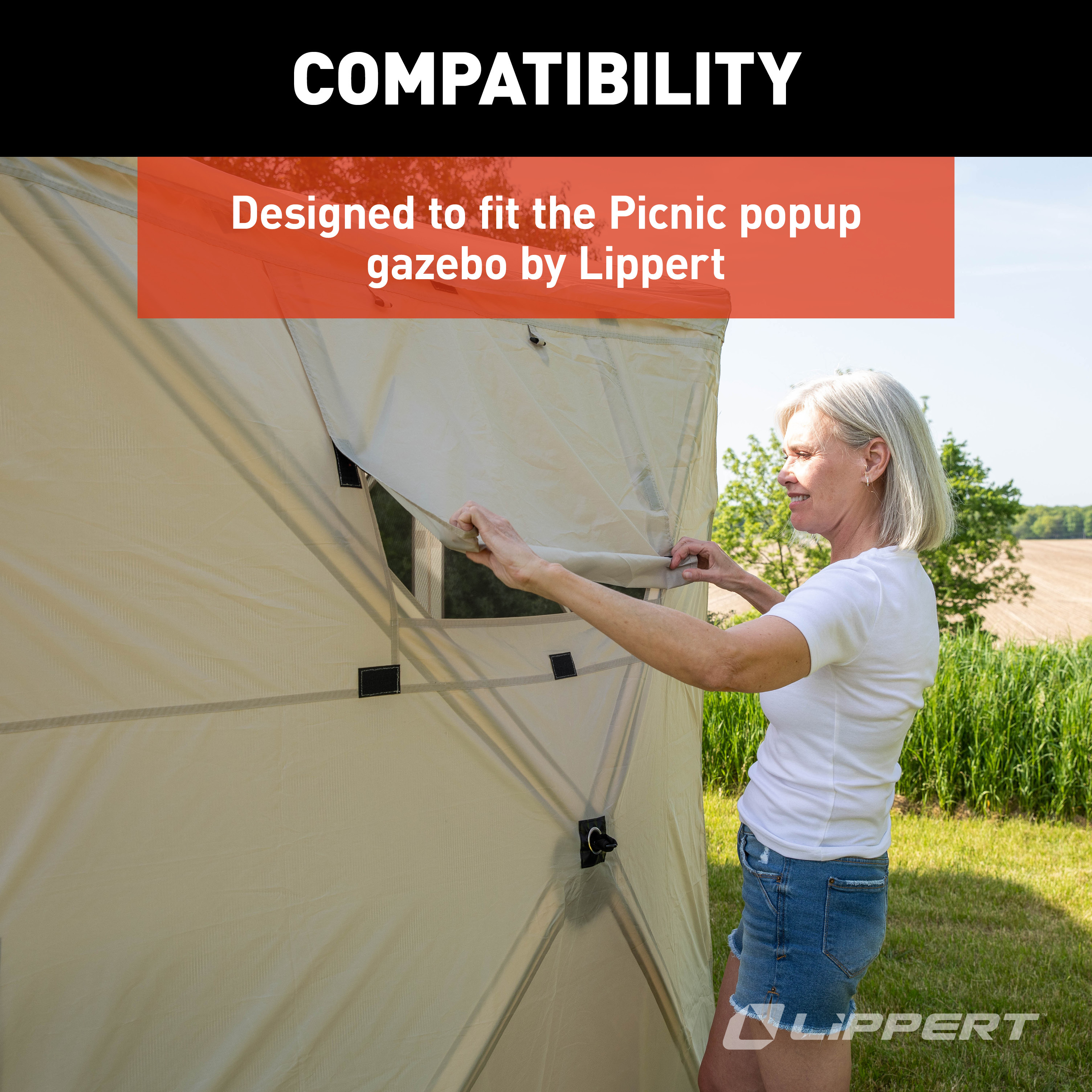 Picnic Popup Gazebo Wind Panels - 12' x 12' thumbnail 3