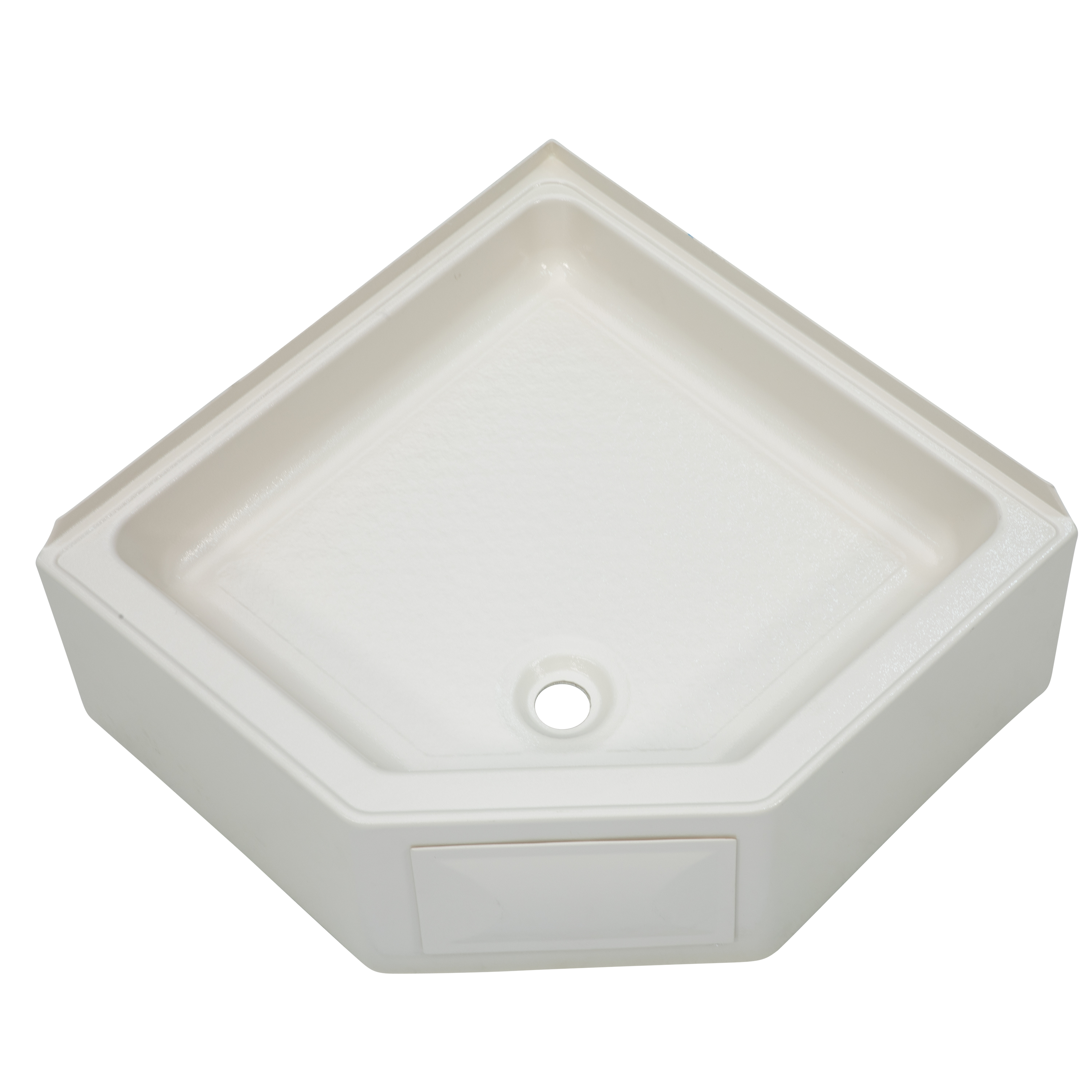 Lippert Corner RV Shower Pan with Center Drain - 27" x 27" Parchment #298087 thumbnail 0