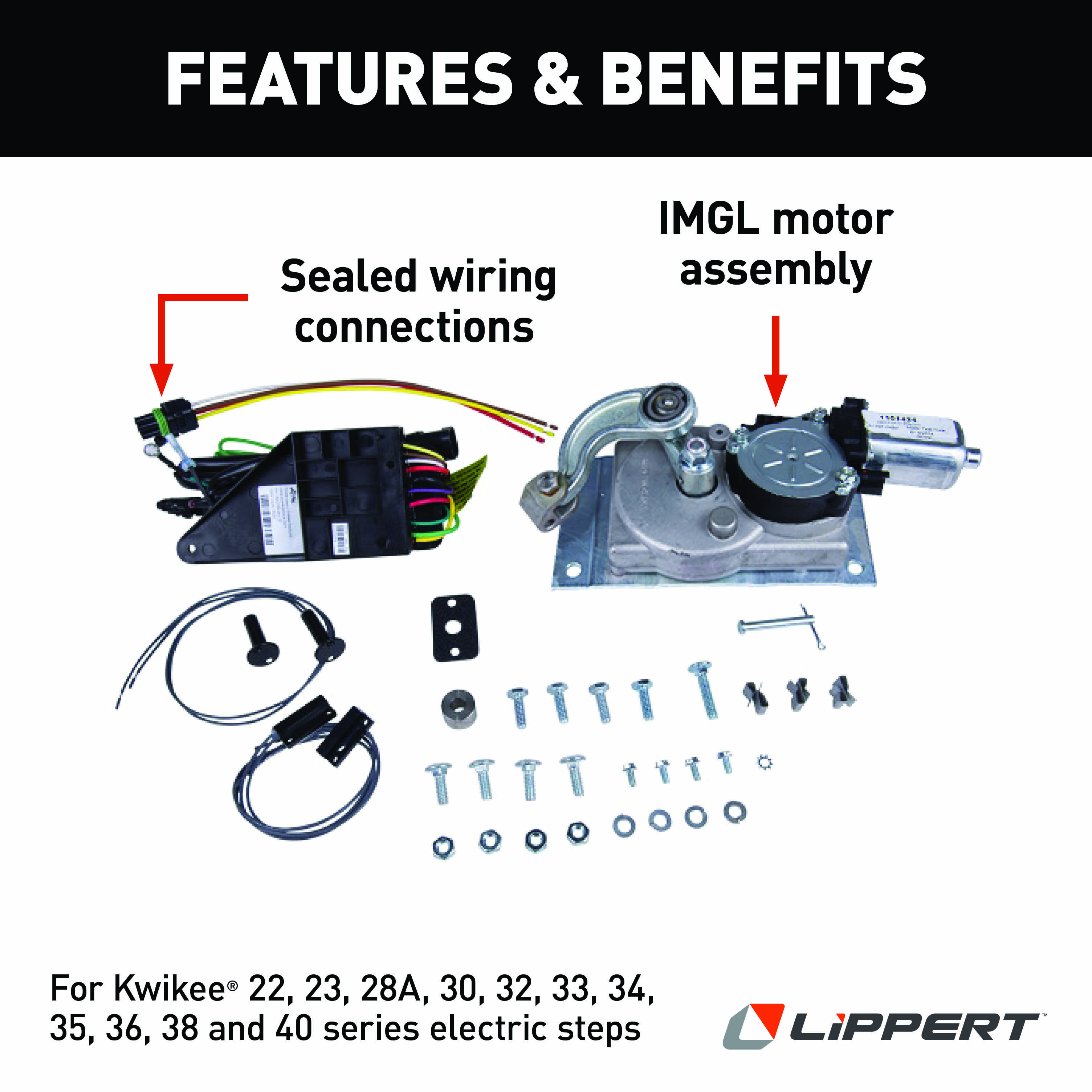 LIPPERT Kwikee Step Motor Conversion Kit for "A" Linkage thumbnail 1