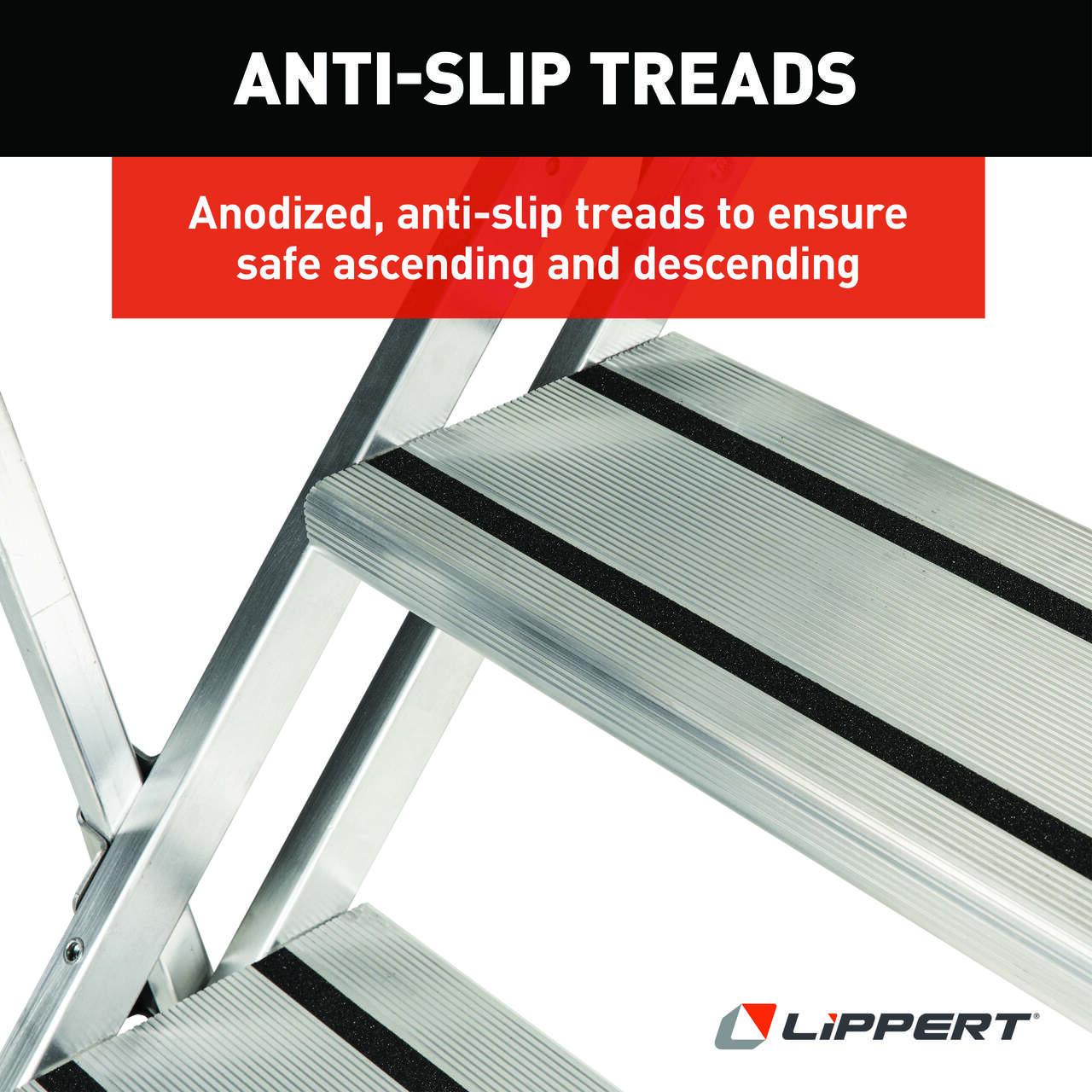 Lippert Victory Step Toy Hauler & RV Patio Steps with Entry Assist Handrail - Triple thumbnail 4