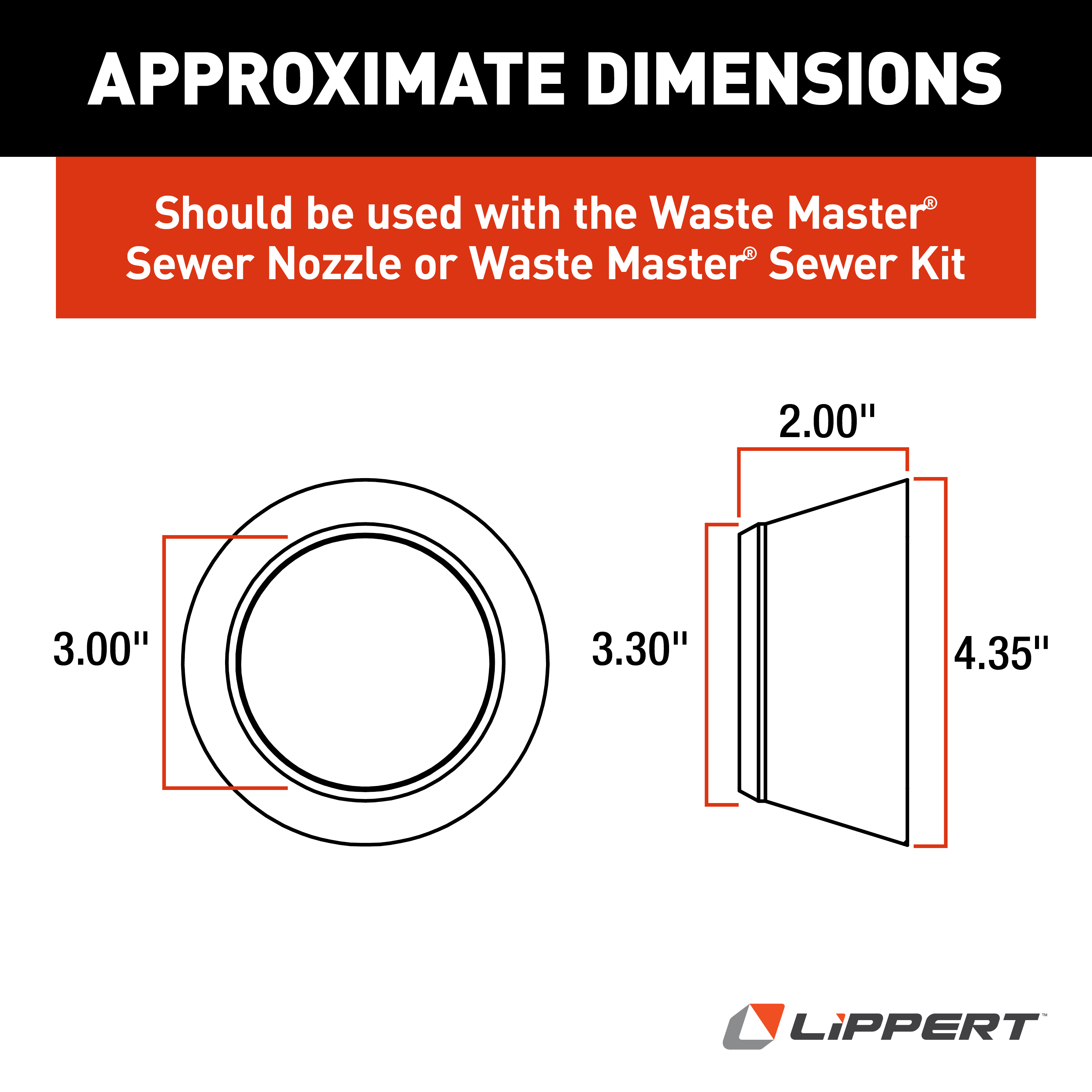 Lippert Waste Master Replacement Donut Seal for Nozzle on RV Sewer Hose #340919 thumbnail 4