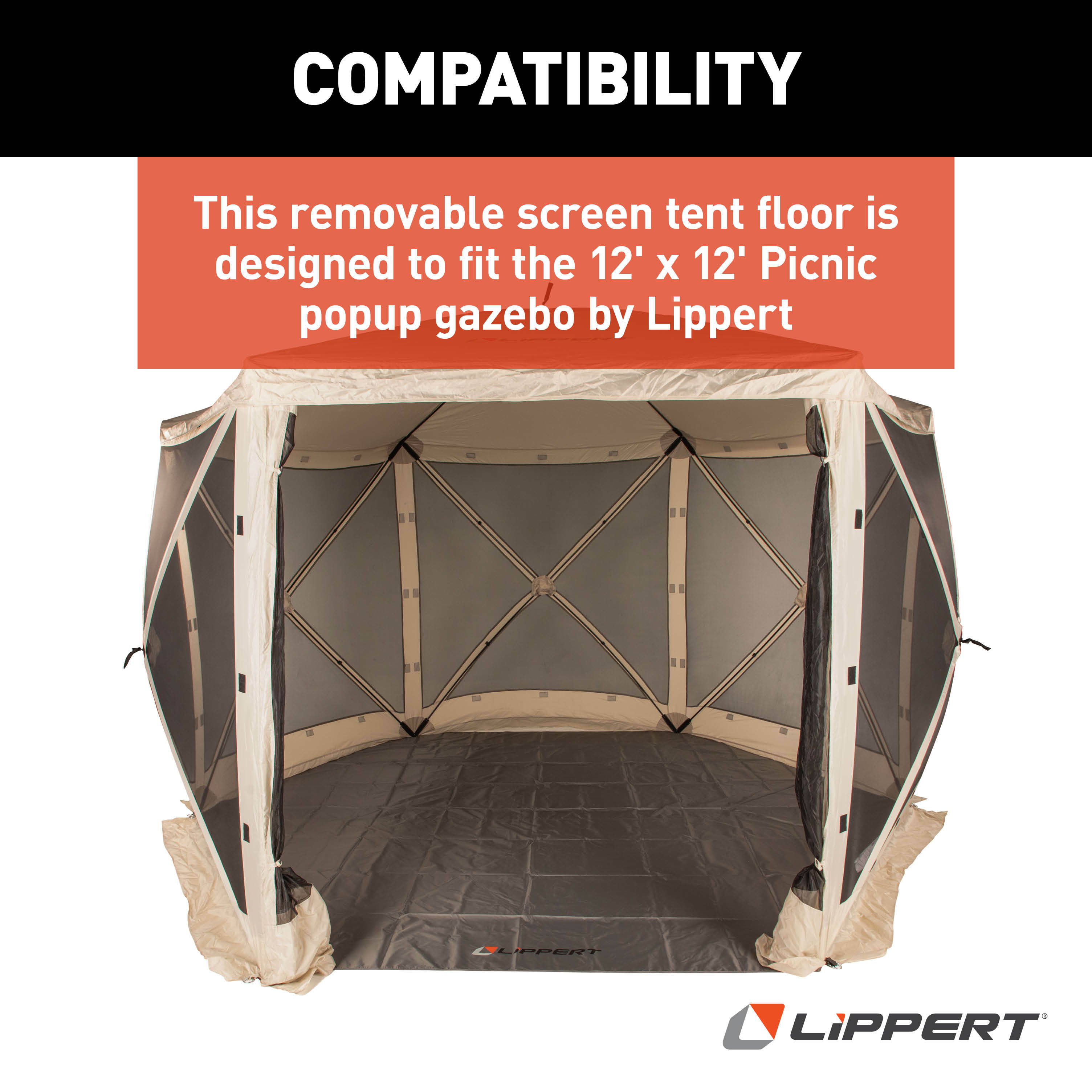 Lippert Picnic Popup Gazebo Removable Floor - 12' x 12' thumbnail 4
