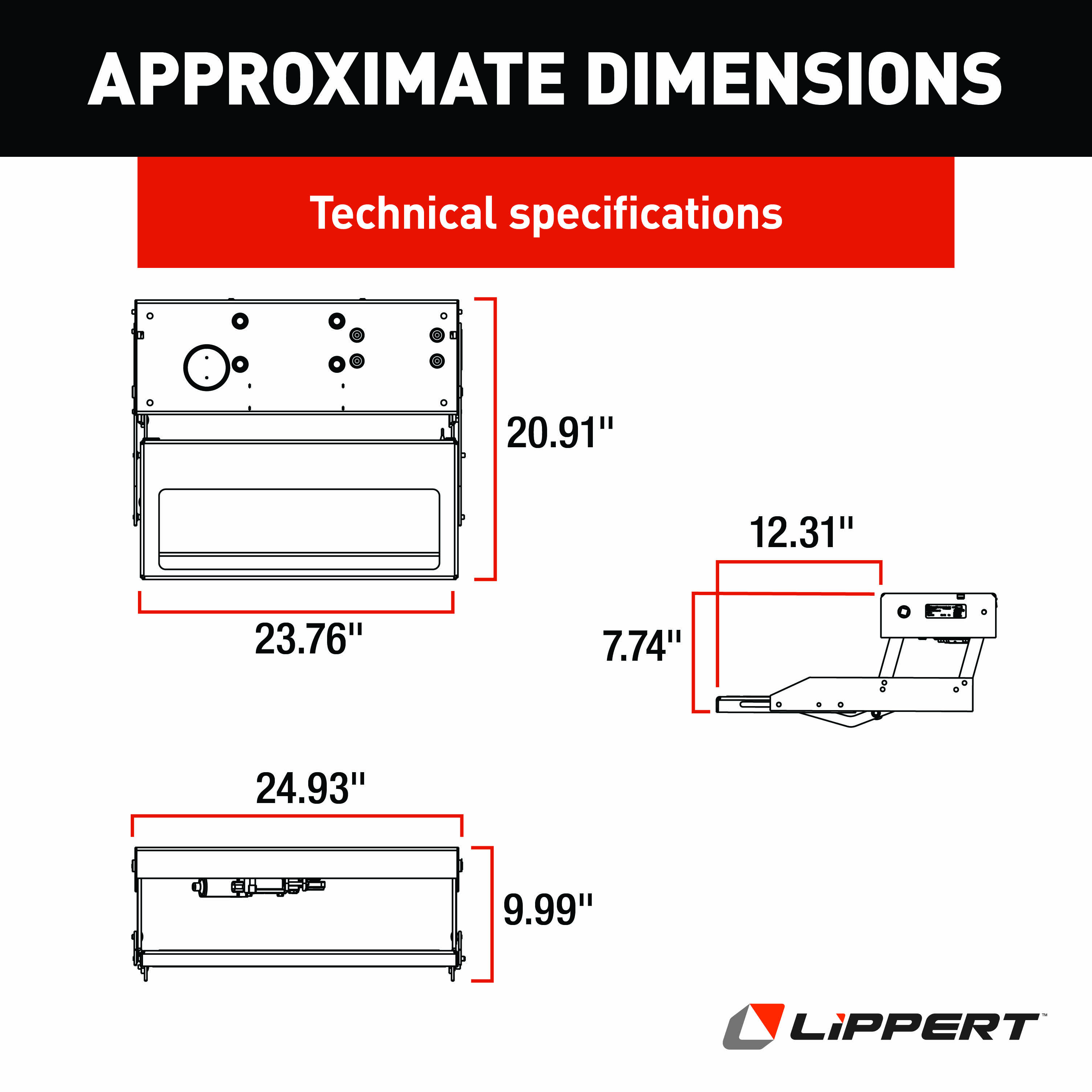 LIPPERT 28 Series Step Assembly with Logic Control Unit and No Switch Kit thumbnail 1