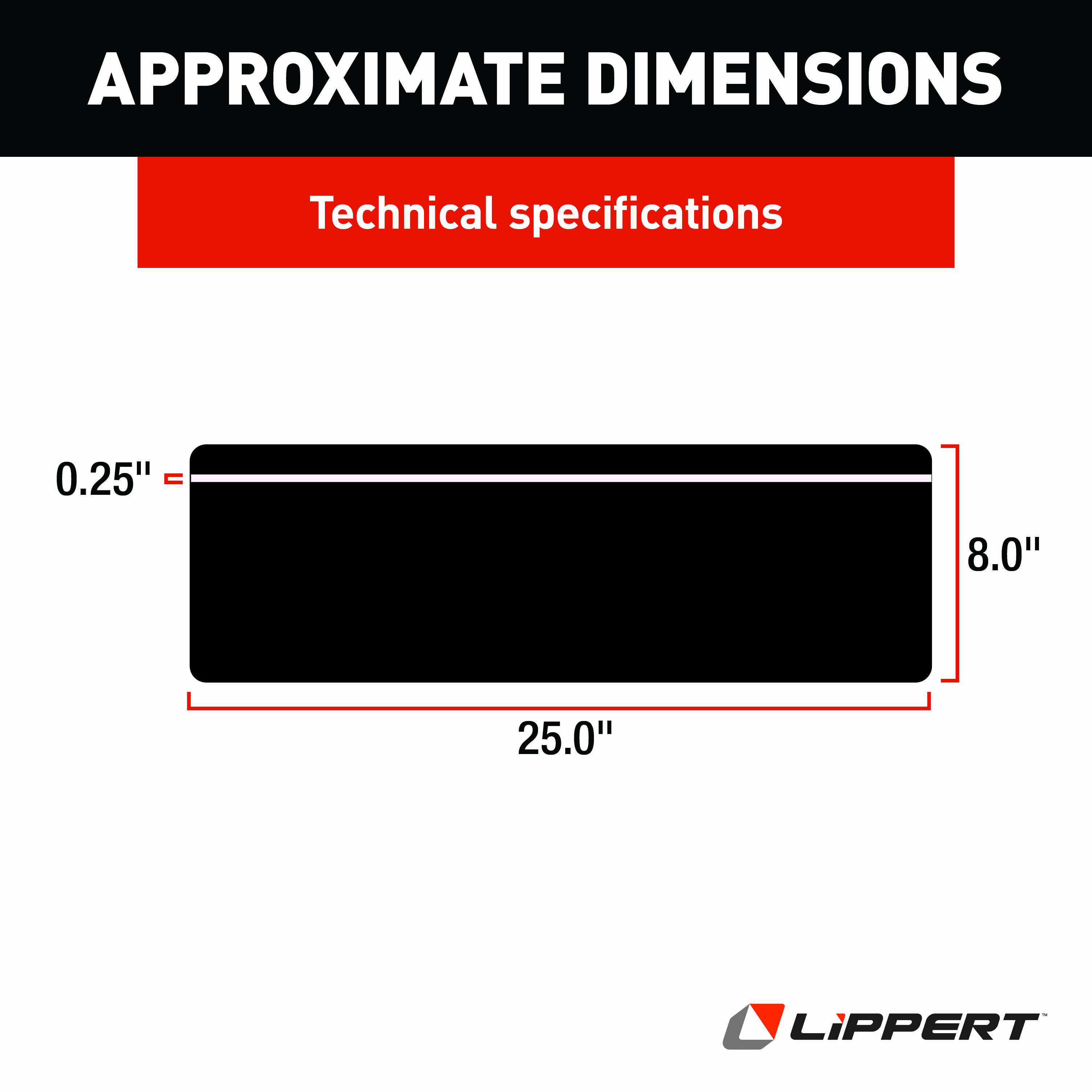 LIPPERT Kwikee Non-Skid Reflective Tape; 25 x 8 thumbnail 1