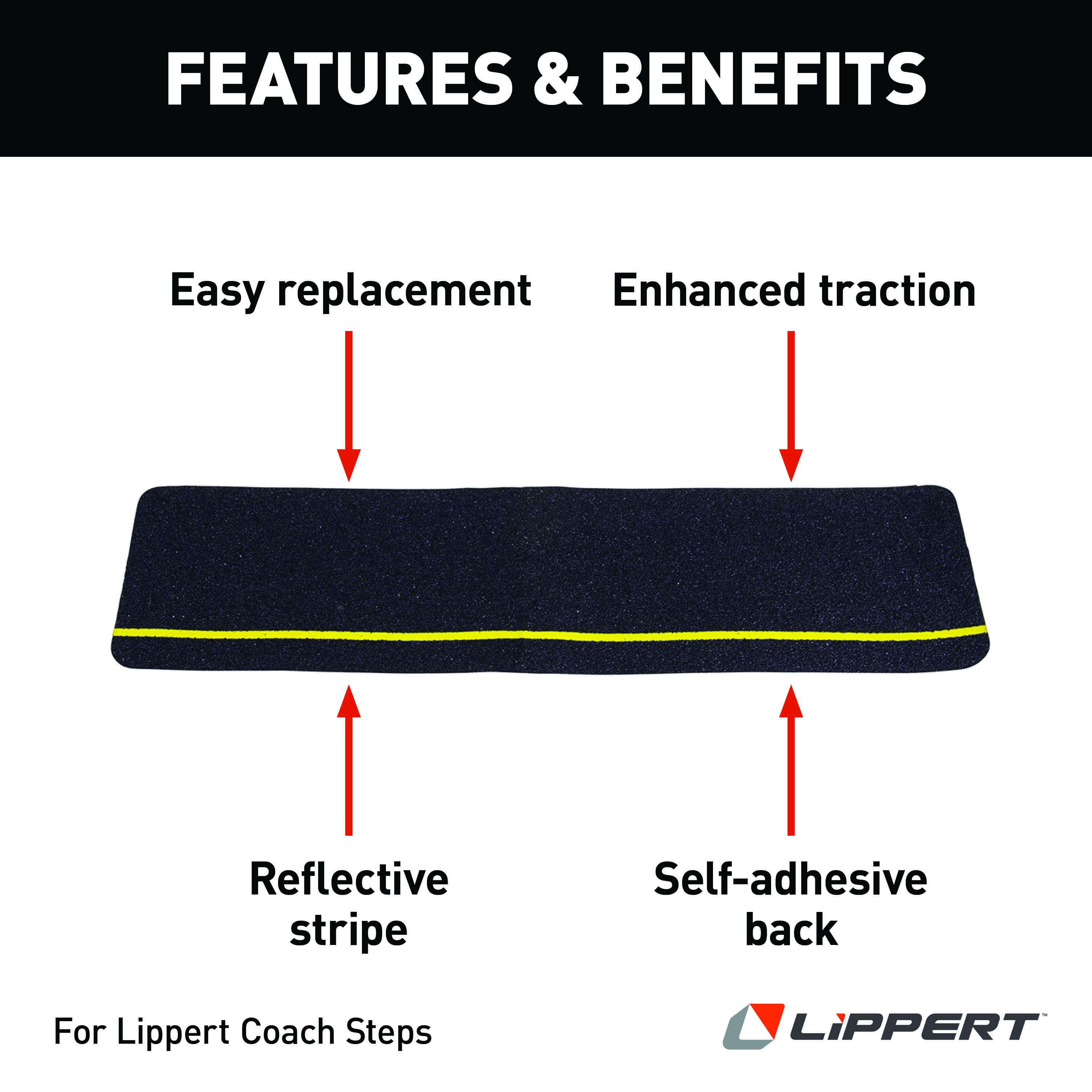LIPPERT Kwikee Non-Skid Reflective Tape; 25 x 8 thumbnail 2
