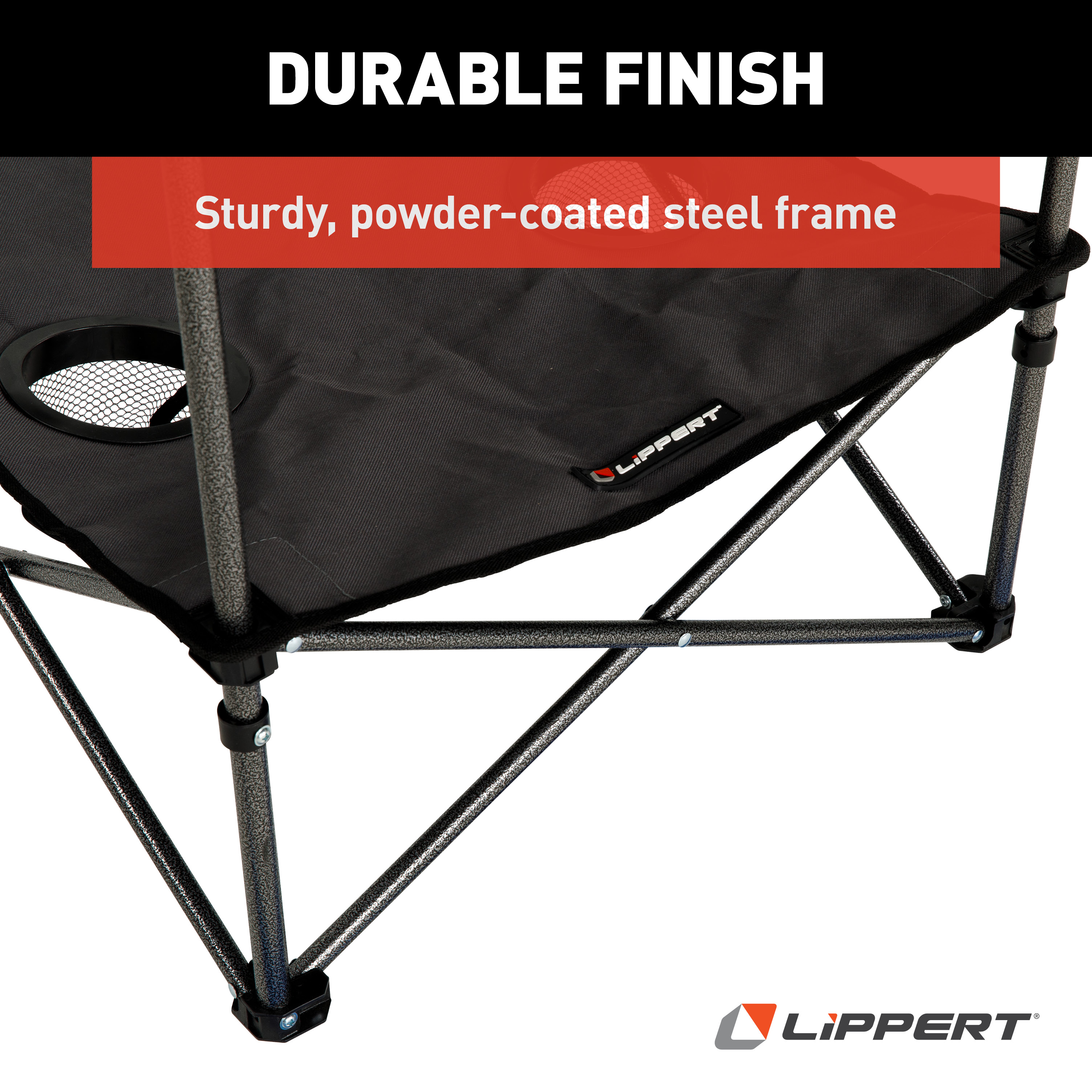 Lippert Two-Tier Folding Camping Table - Dark Grey #2023053720 thumbnail 3