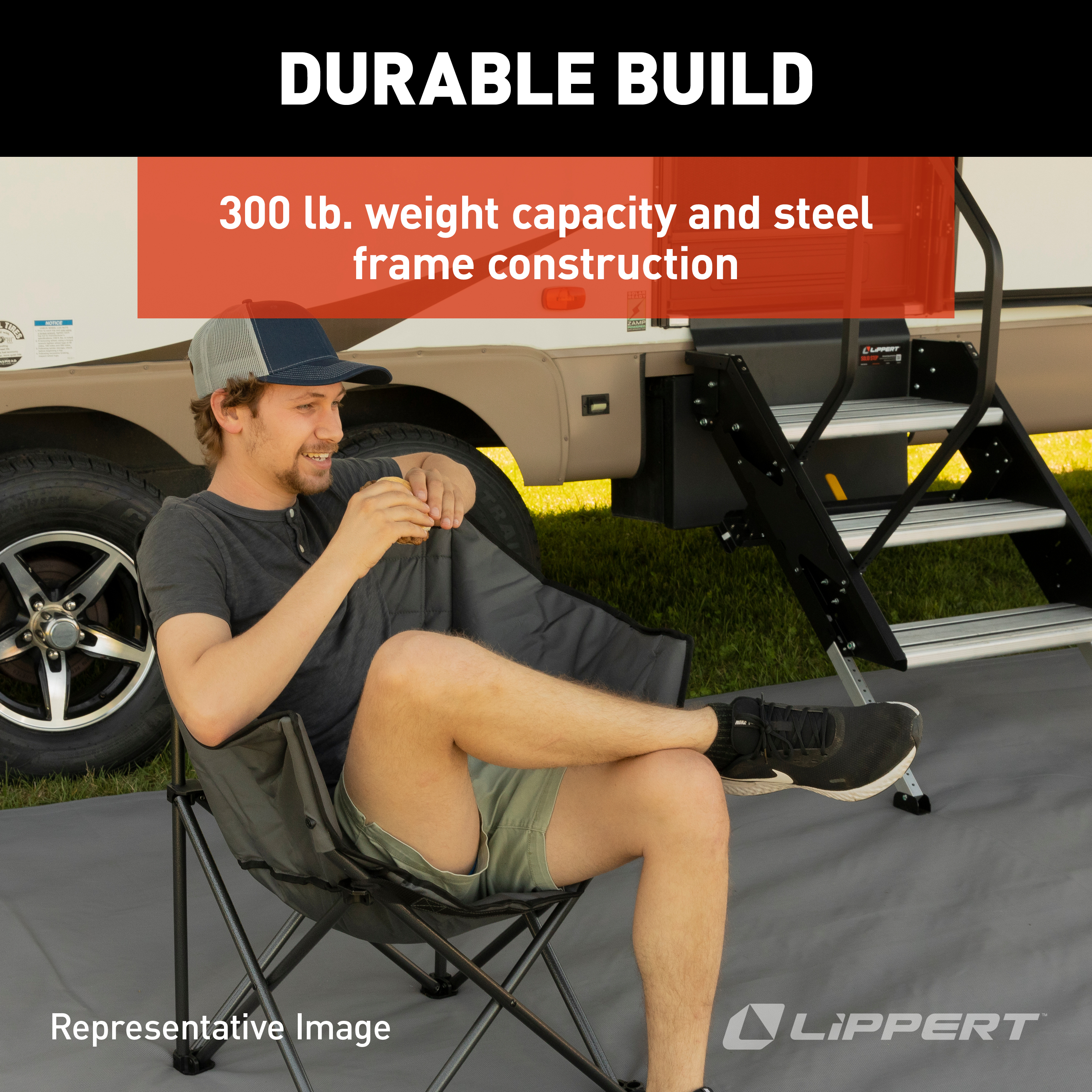 Lippert Campfire Deluxe Folding Chair - Dark Grey #2022114828 thumbnail 4