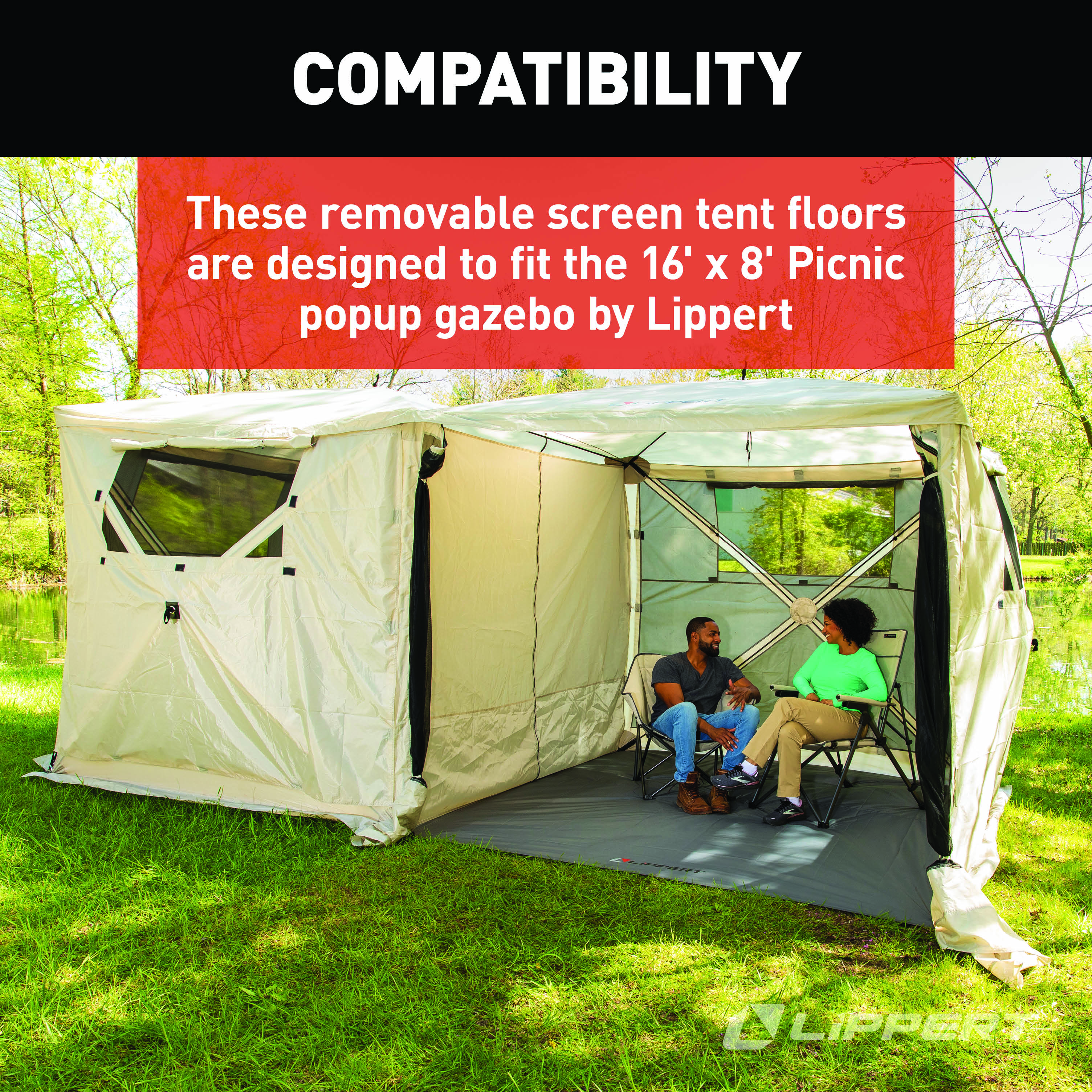 Lippert Picnic Popup Gazebo Removable Floor - 16' x 8' thumbnail 3