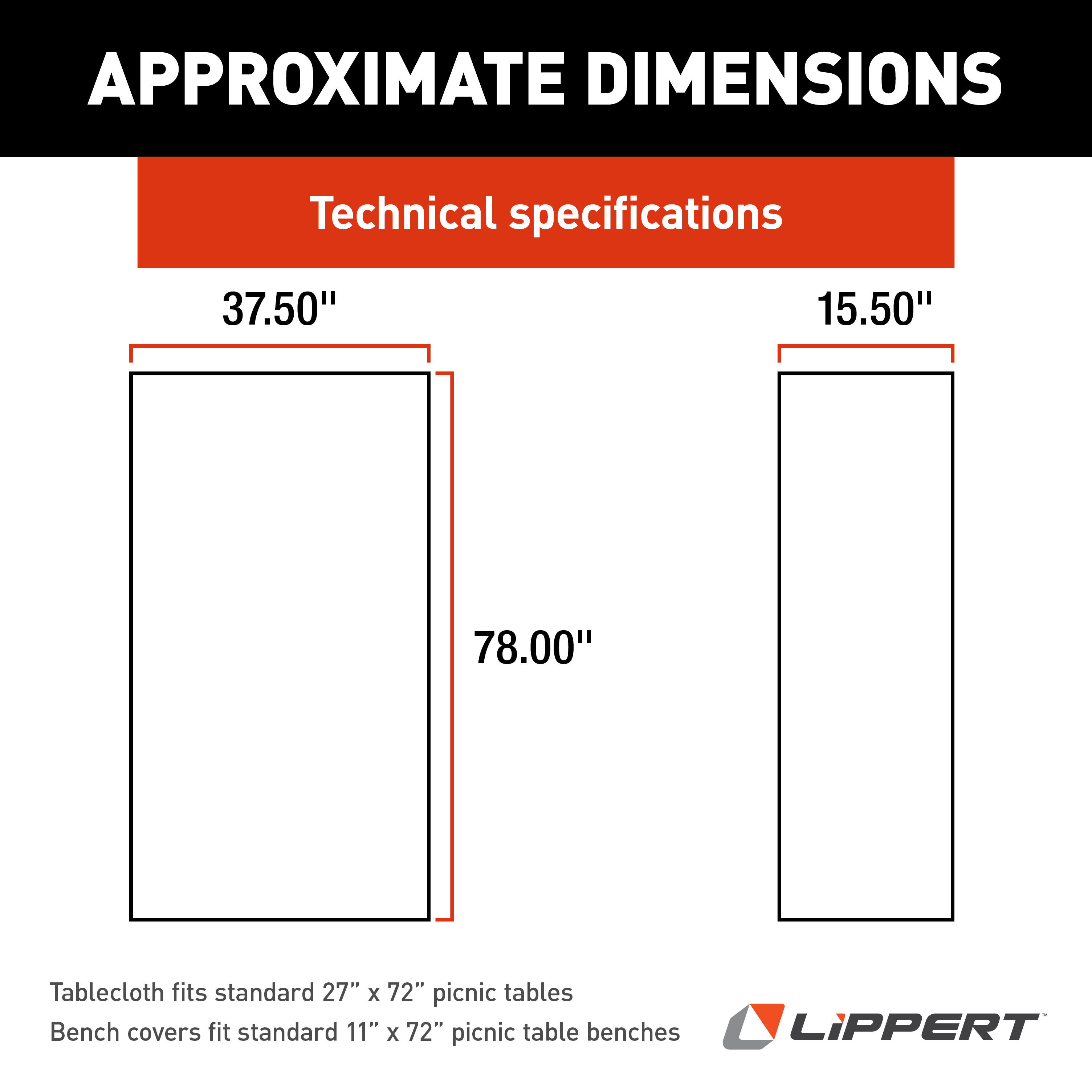Lippert Vinyl Tablecloth with Bench Covers - Camping Patchwork #2022107835 thumbnail 2