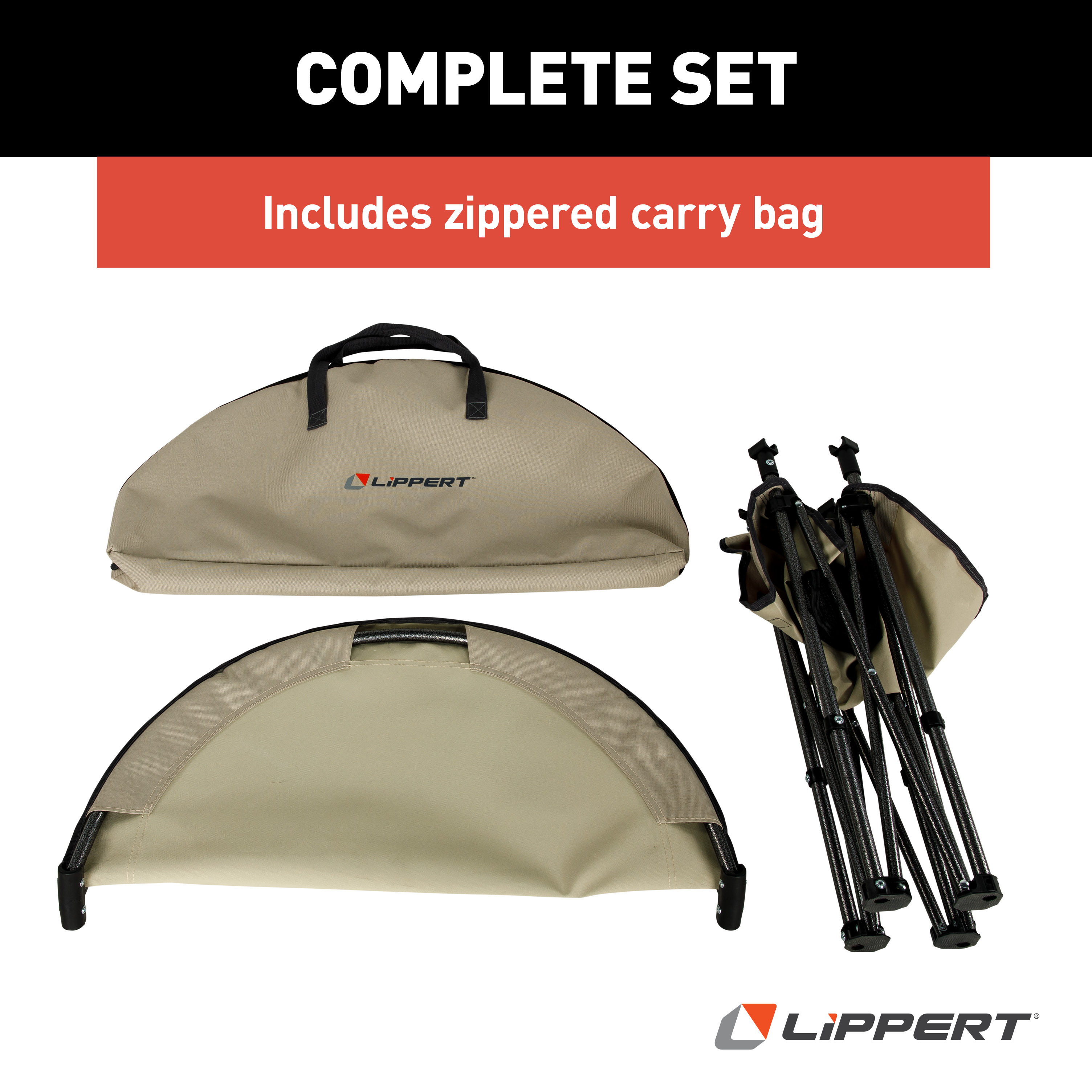 Lippert Two-Tier Folding Camping Table - Sand #2023053721 thumbnail 6