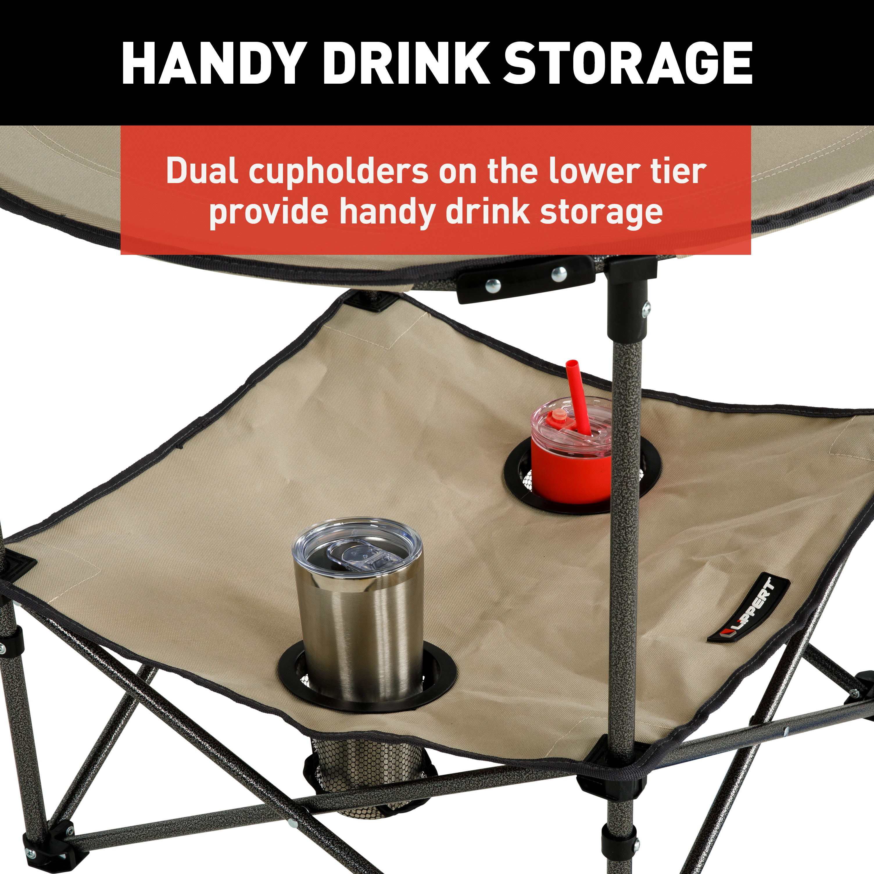 Lippert Two-Tier Folding Camping Table - Sand #2023053721 thumbnail 4