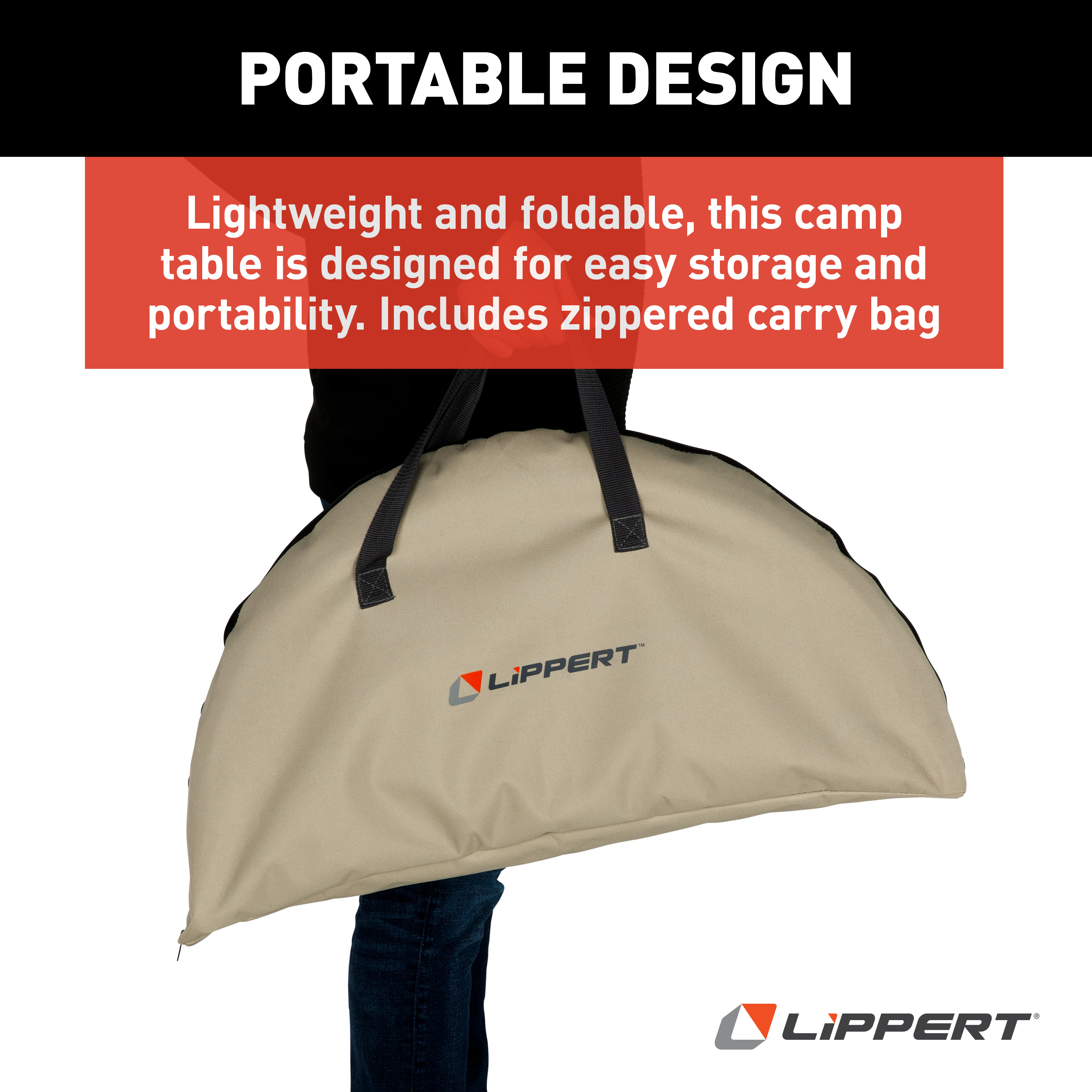 Lippert Two-Tier Folding Camping Table - Sand #2023053721 thumbnail 5