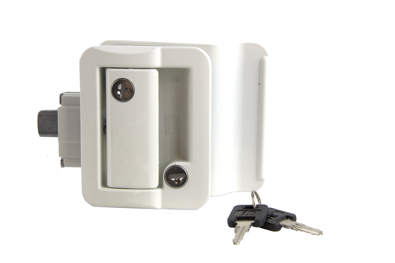 Lippert Global Entry Door Latch for Travel Trailers - White #239632 thumbnail 0
