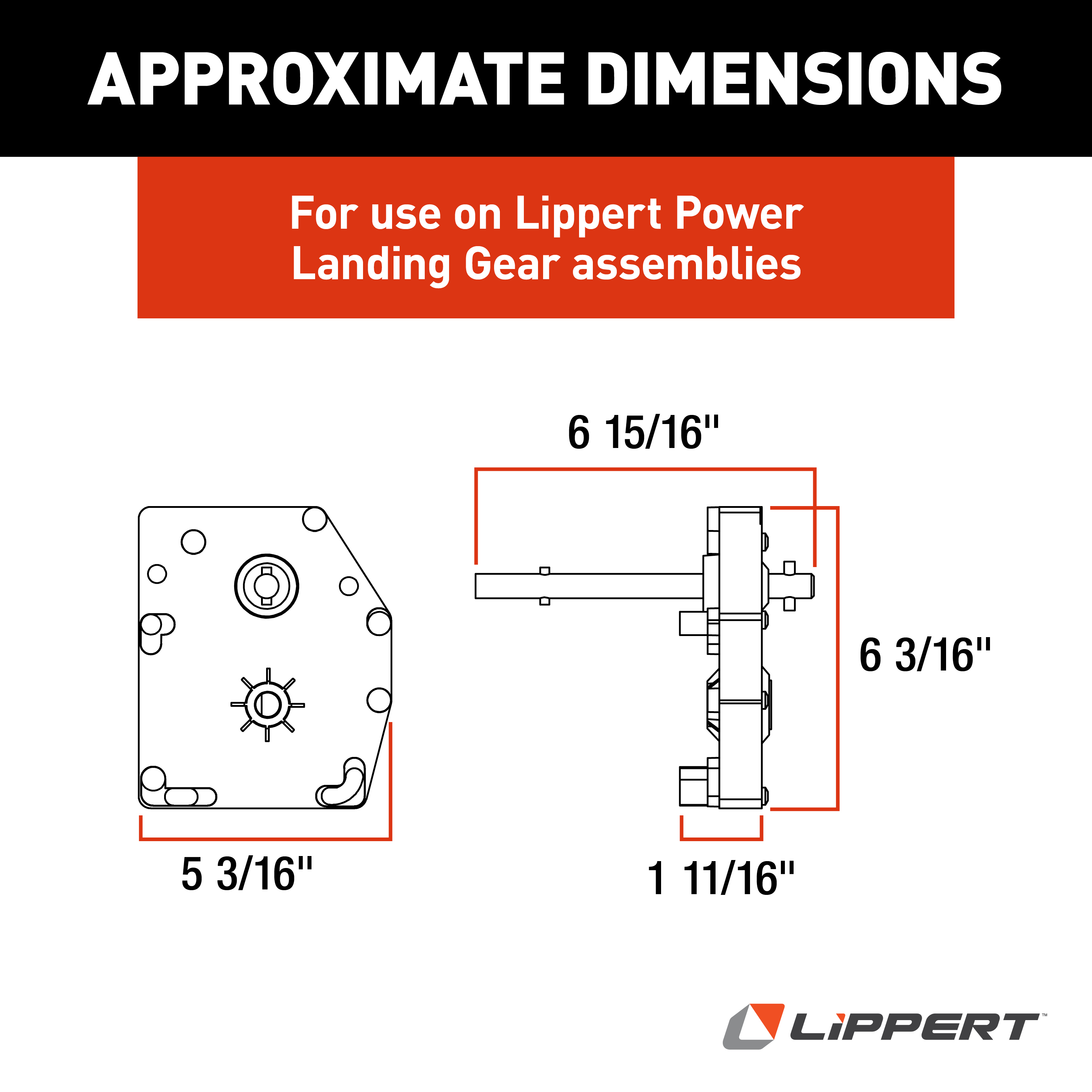 Lippert Universal-Mount 5th Wheel Landing Gear Aluminum Gear Box #276602 thumbnail 1