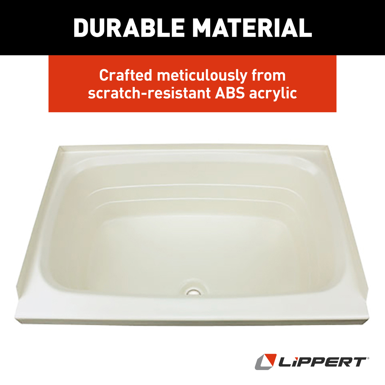 Lippert Bathtub with Center Drain - 24" x 38", White #W2438CDSPK thumbnail 5