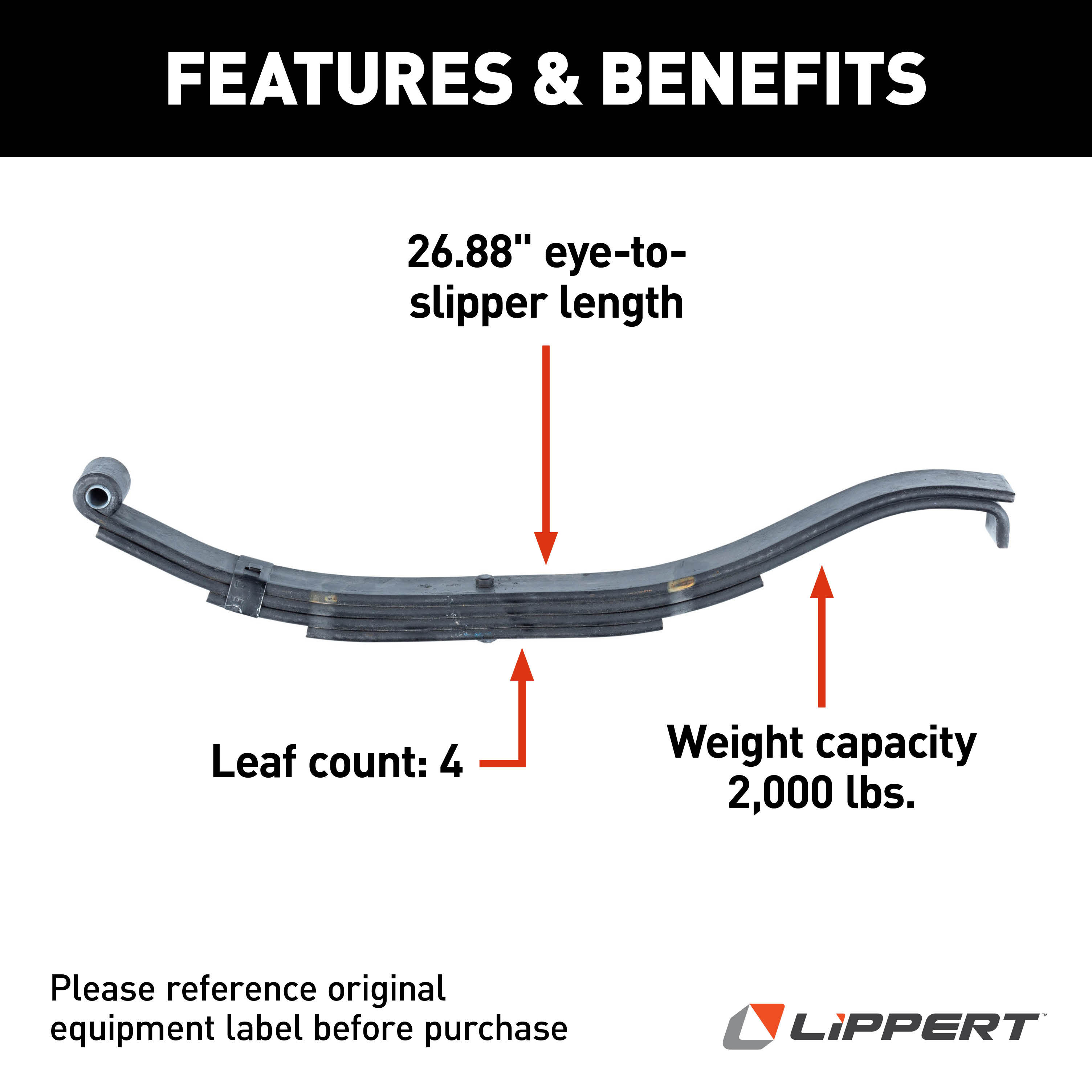 Lippert 24" Slipper Spring - 2,000 lbs. 136527 thumbnail 1