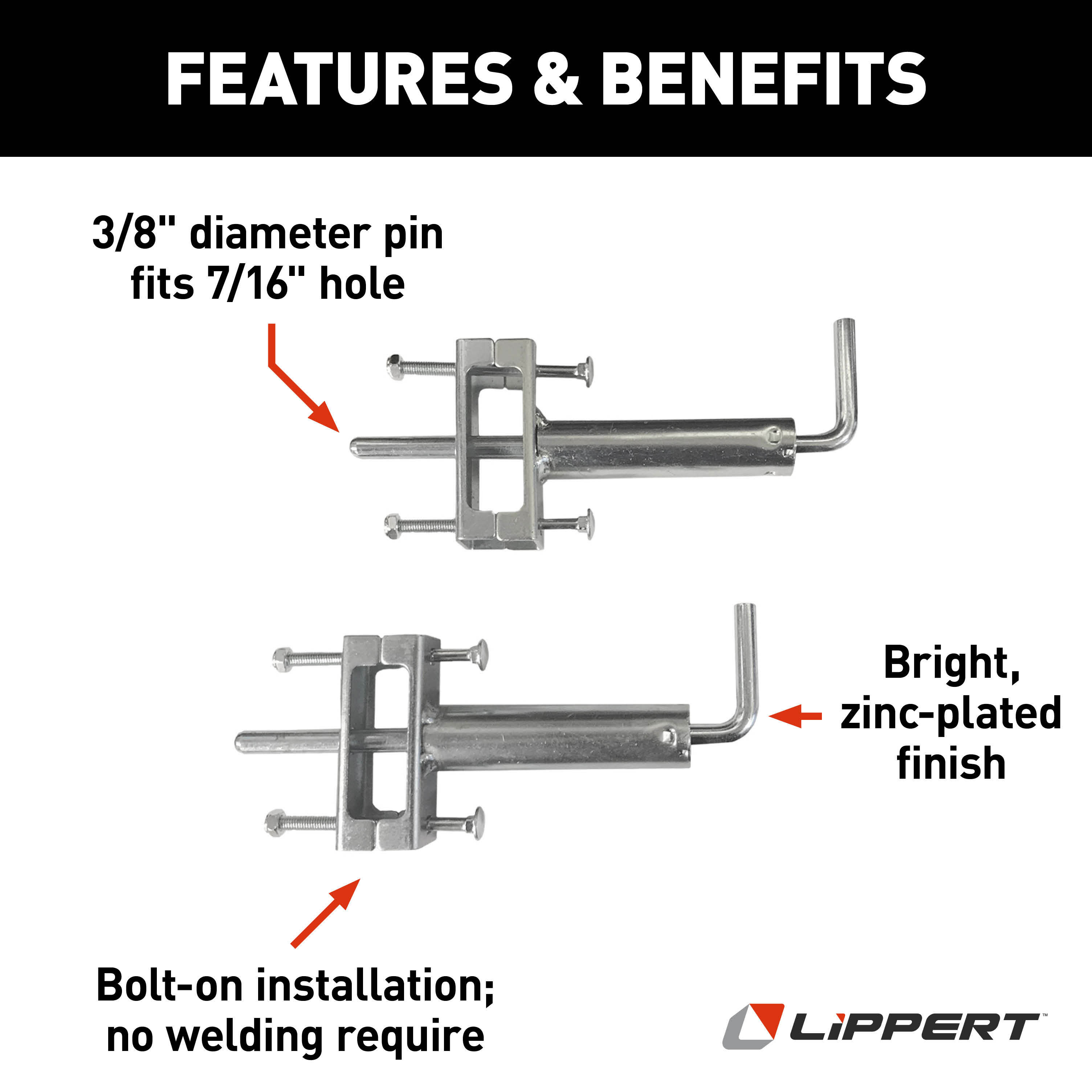 Lippert Quick Release Pull Pins for 5th Wheel Landing Gear (Pair) #308287 thumbnail 1