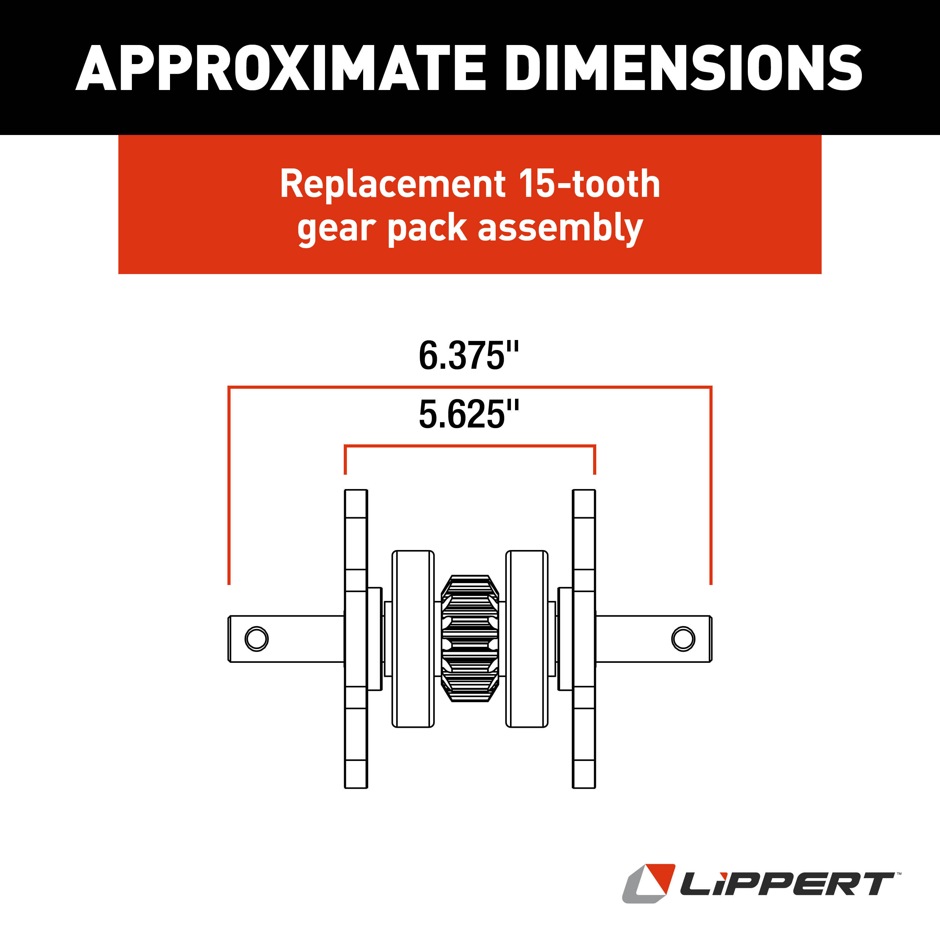 Lippert Replacement 2 x 2 Through-Frame Slide-Out Gear Pack Assembly without Roll Pins #281331 thumbnail 2