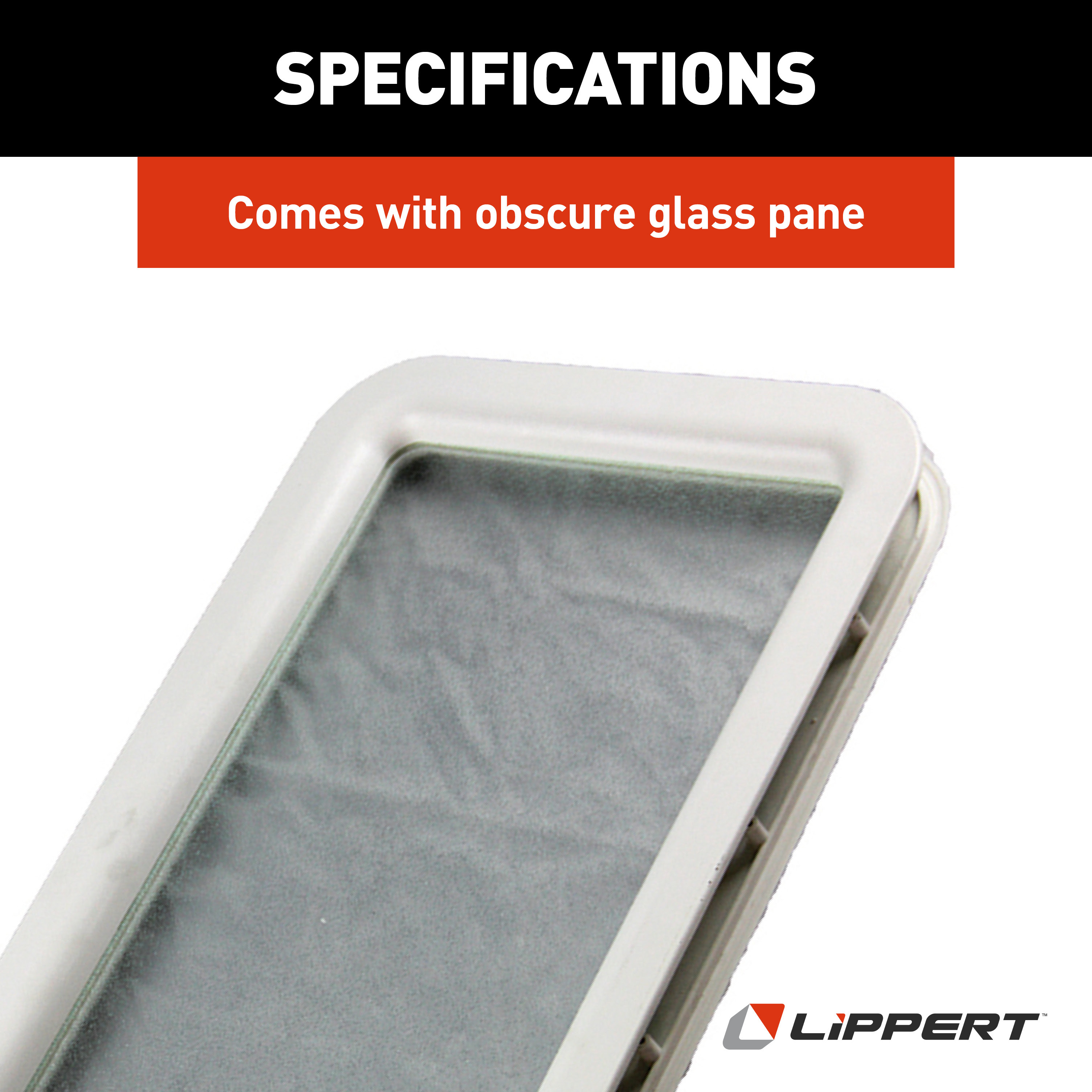 Lippert Inner & Outer Window Frame with Seal & Glass - 12" x 21" White thumbnail 6