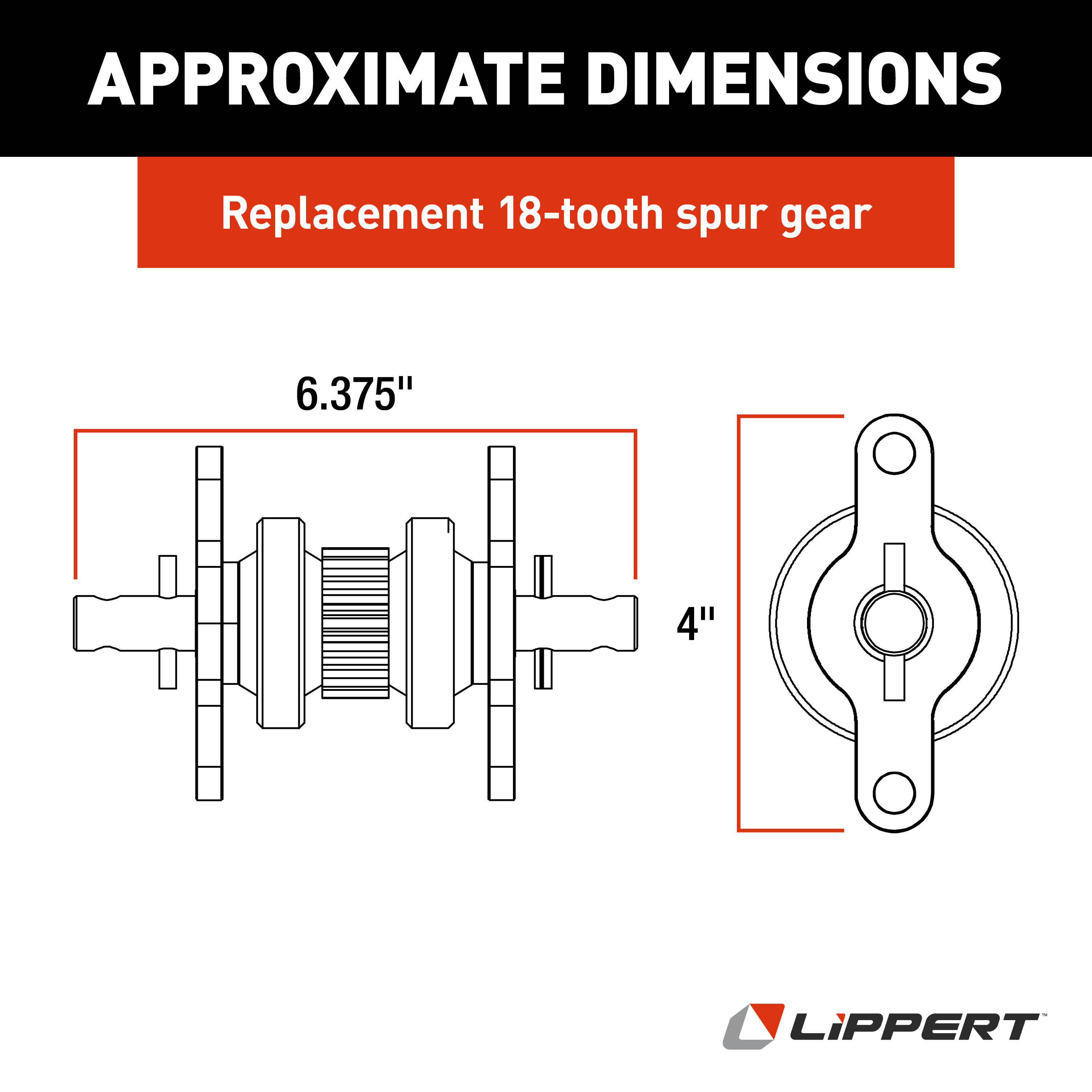 Lippert Replacement 2.5 x 2.5 Heavy-Duty RV Through-Frame Slide-Out Gear Pack Assembly #123356 thumbnail 1