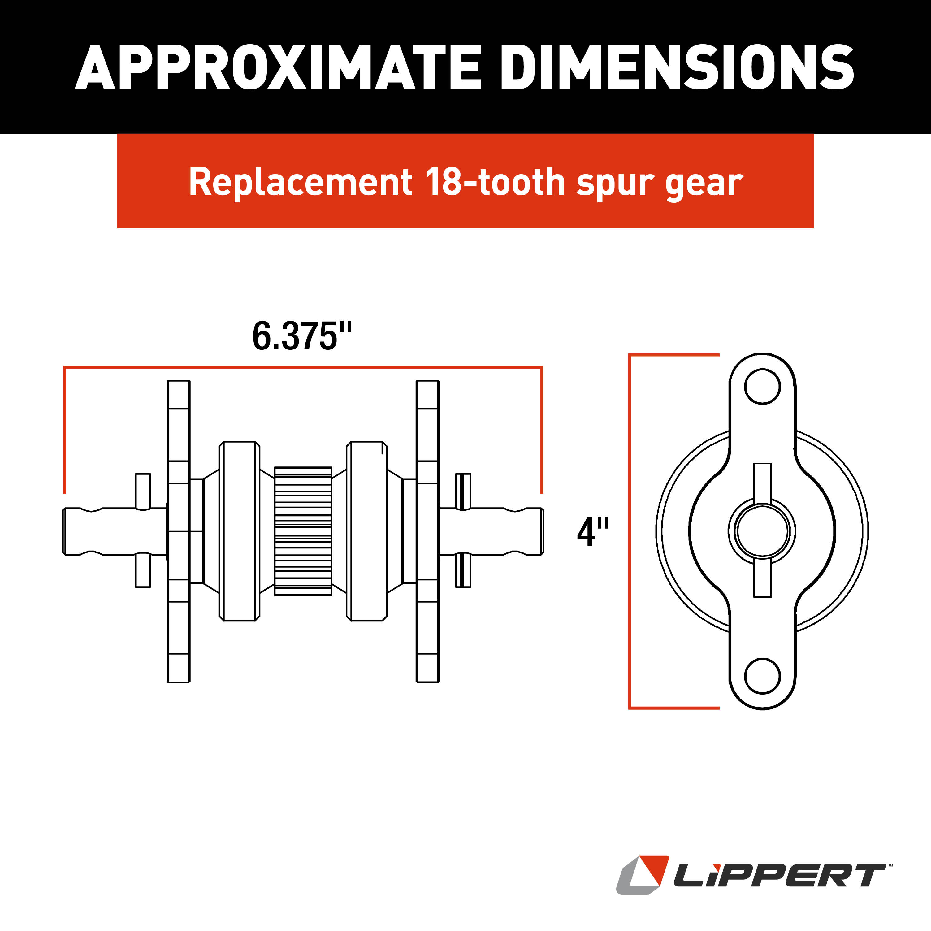 Lippert Replacement 2.5 x 2.5 Heavy-Duty RV Through-Frame Slide-Out Gear Pack Assembly #123356 thumbnail 1