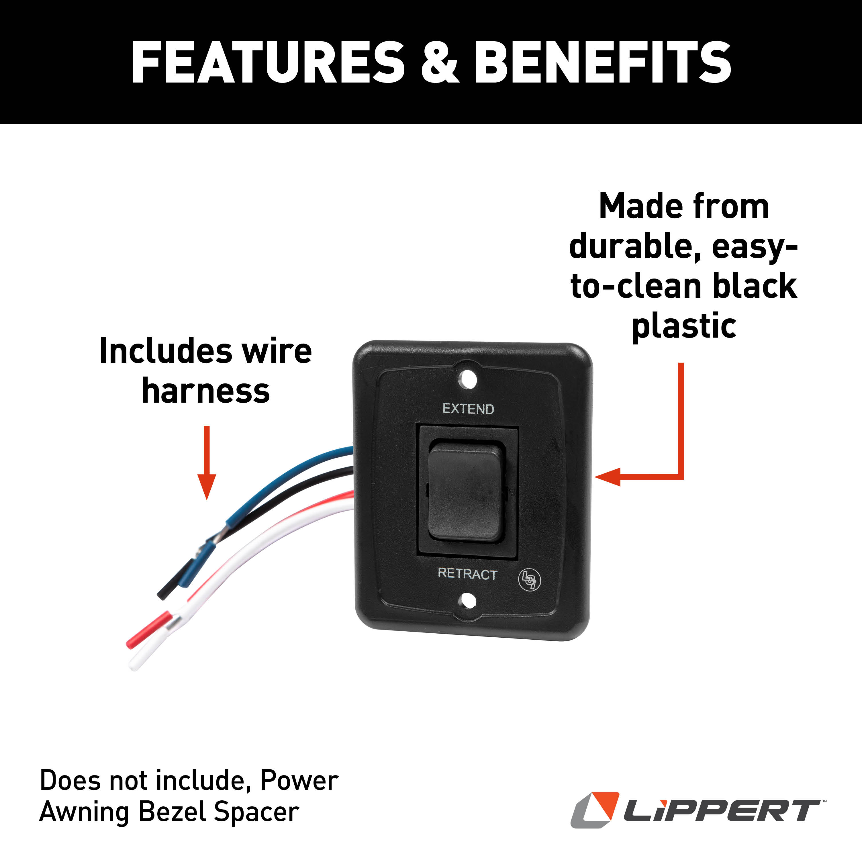 Solera Power Awning Switch Kit - Black #285500 - TowUniverse